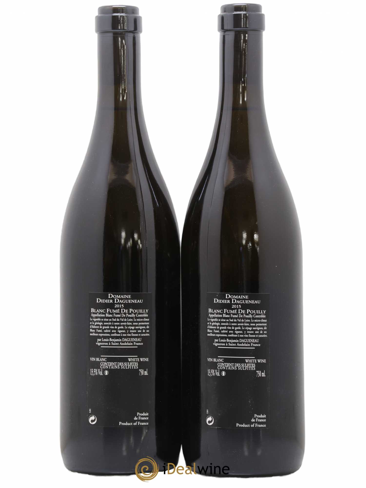 Vin de France (anciennement Pouilly-Fumé) Silex Dagueneau (Domaine Didier - Louis-Benjamin) 2015 - Lot de 2 bouteilles - 1