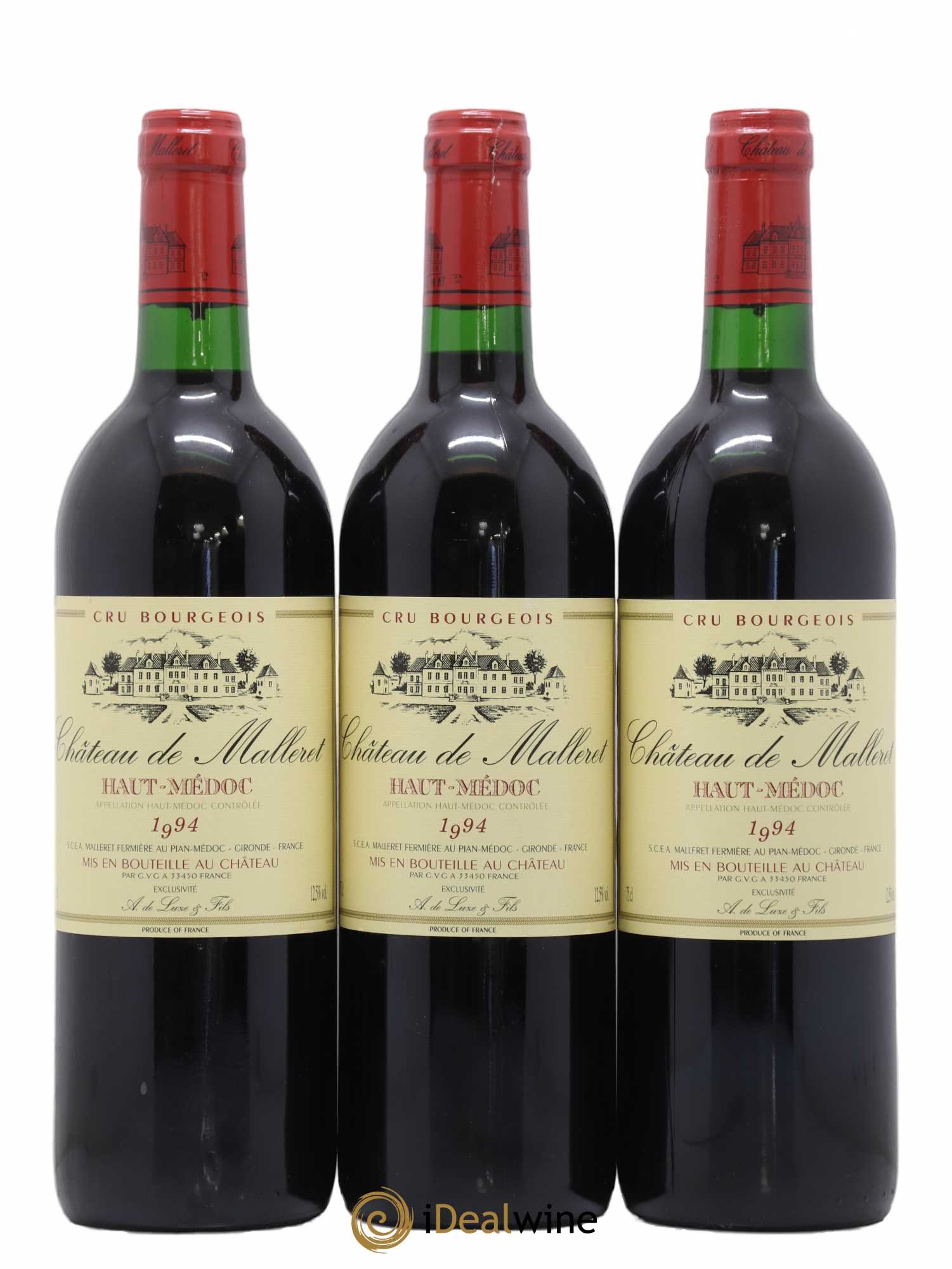 Château de Malleret Cru Bourgeois 1994 - Lot de 3 bouteilles - 0
