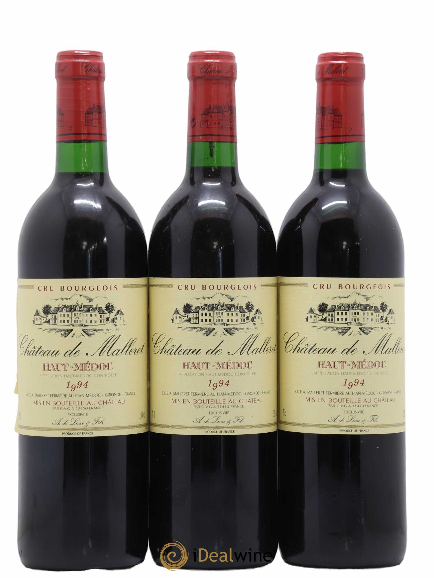 Château de Malleret Cru Bourgeois 1994 - Lot de 3 bouteilles - 0