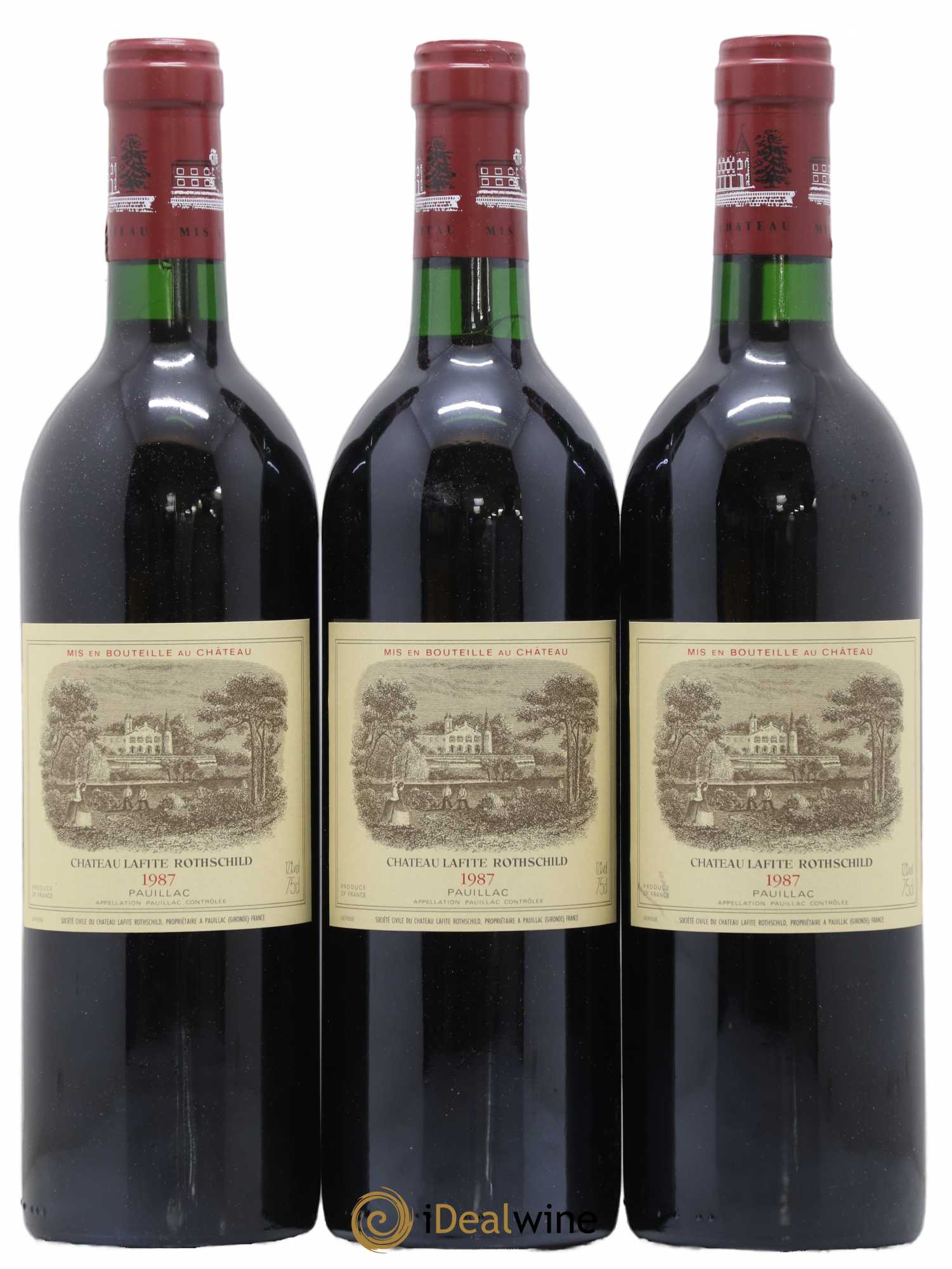 Château Lafite Rothschild 1er Grand Cru Classé 1987 - Lot de 3 bouteilles - 0