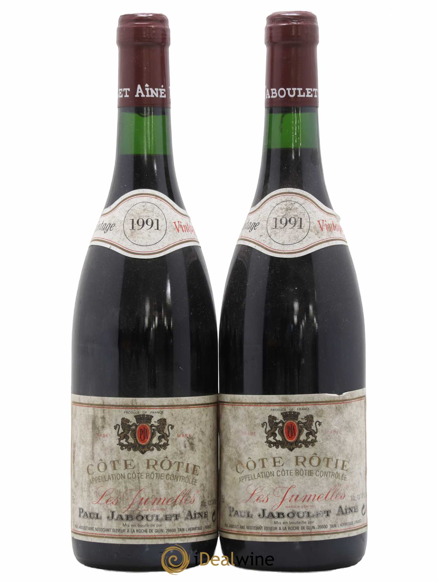 Côte-Rôtie Les Jumelles Paul Jaboulet Ainé 1991 - Lot de 2 bouteilles - 0