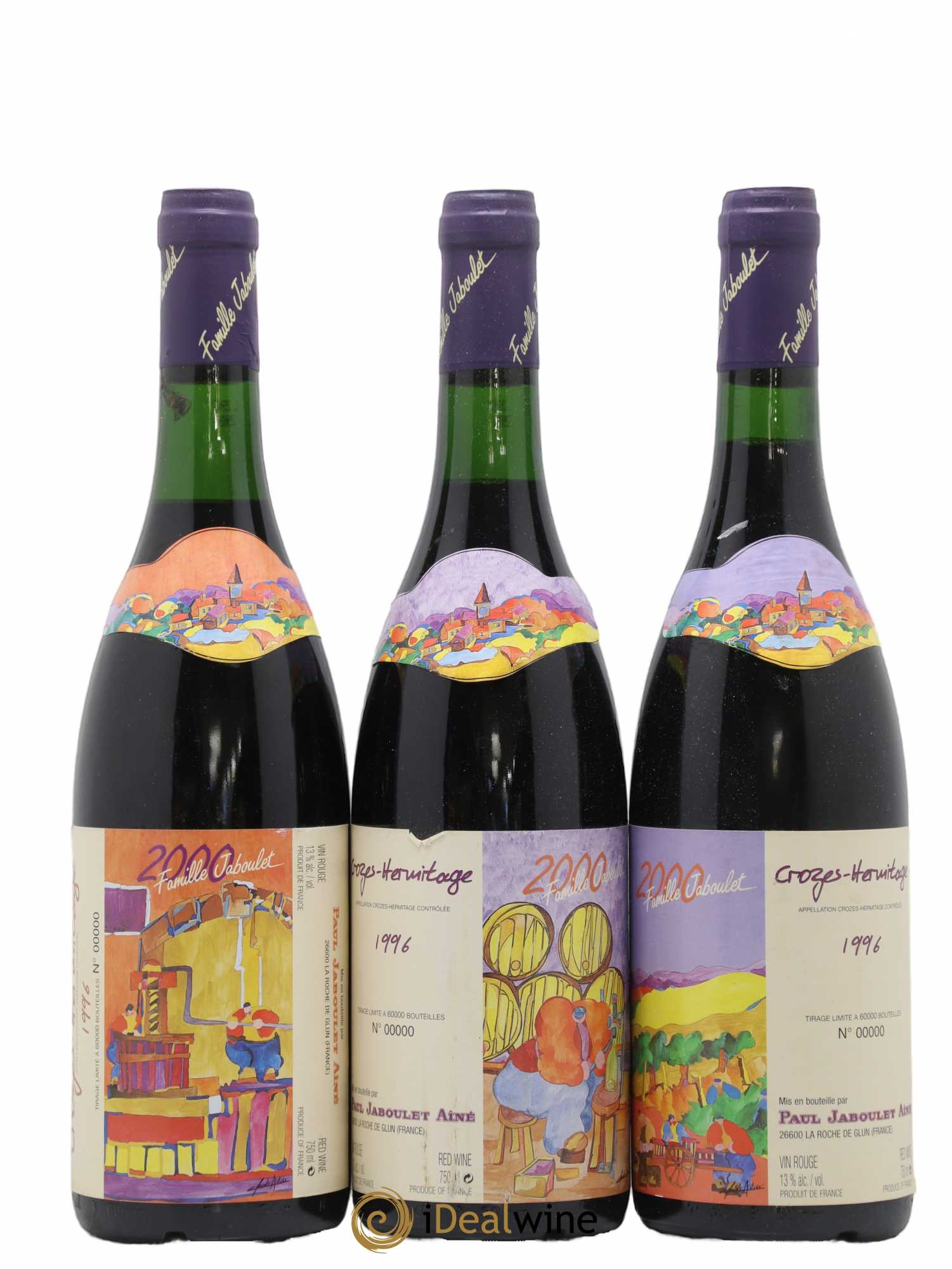 Crozes-Hermitage Paul Jaboulet Aîne 1996 - Posten von 3 Flaschen - 0