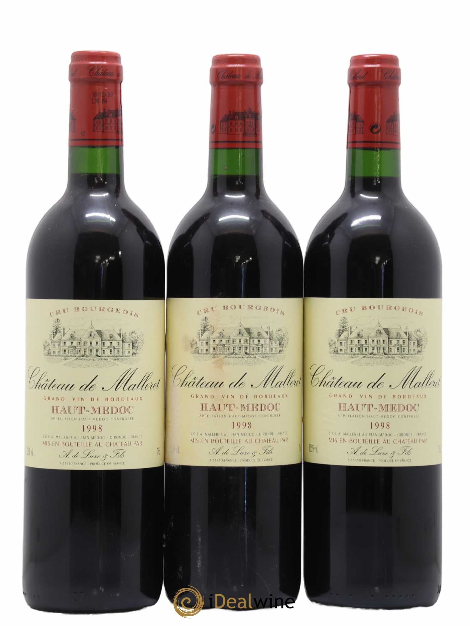 Château de Malleret Cru Bourgeois 1998 - Lot de 6 bouteilles - 1