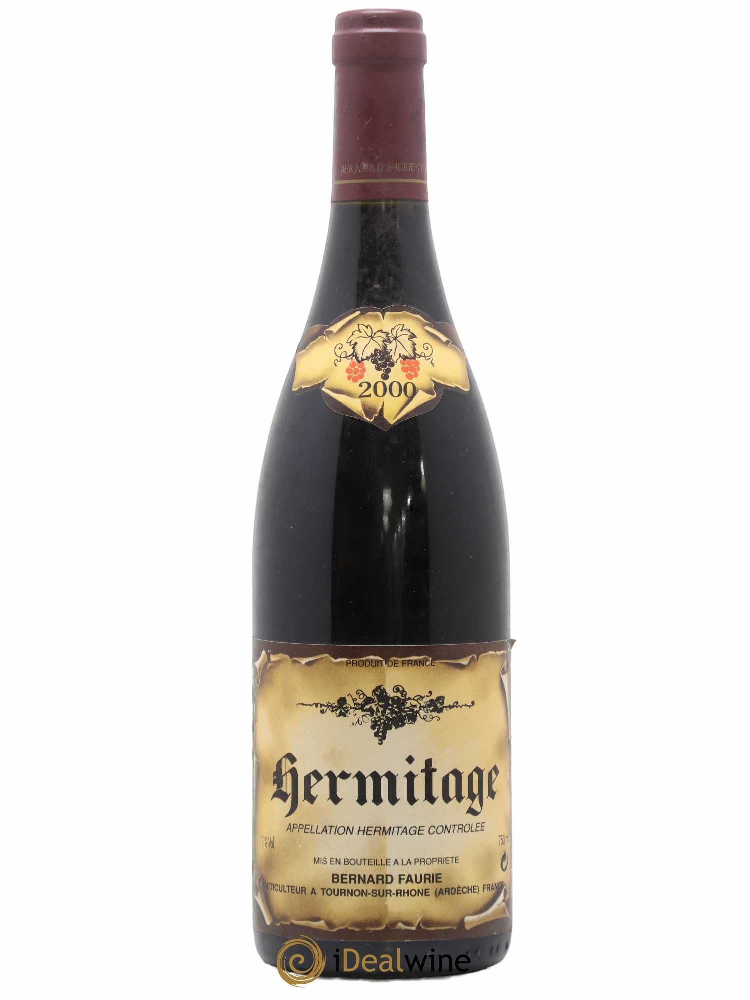 Hermitage Greffieux Bessards (capsule blanche) Bernard Faurie 2000 - Lot de 1 bouteille - 0