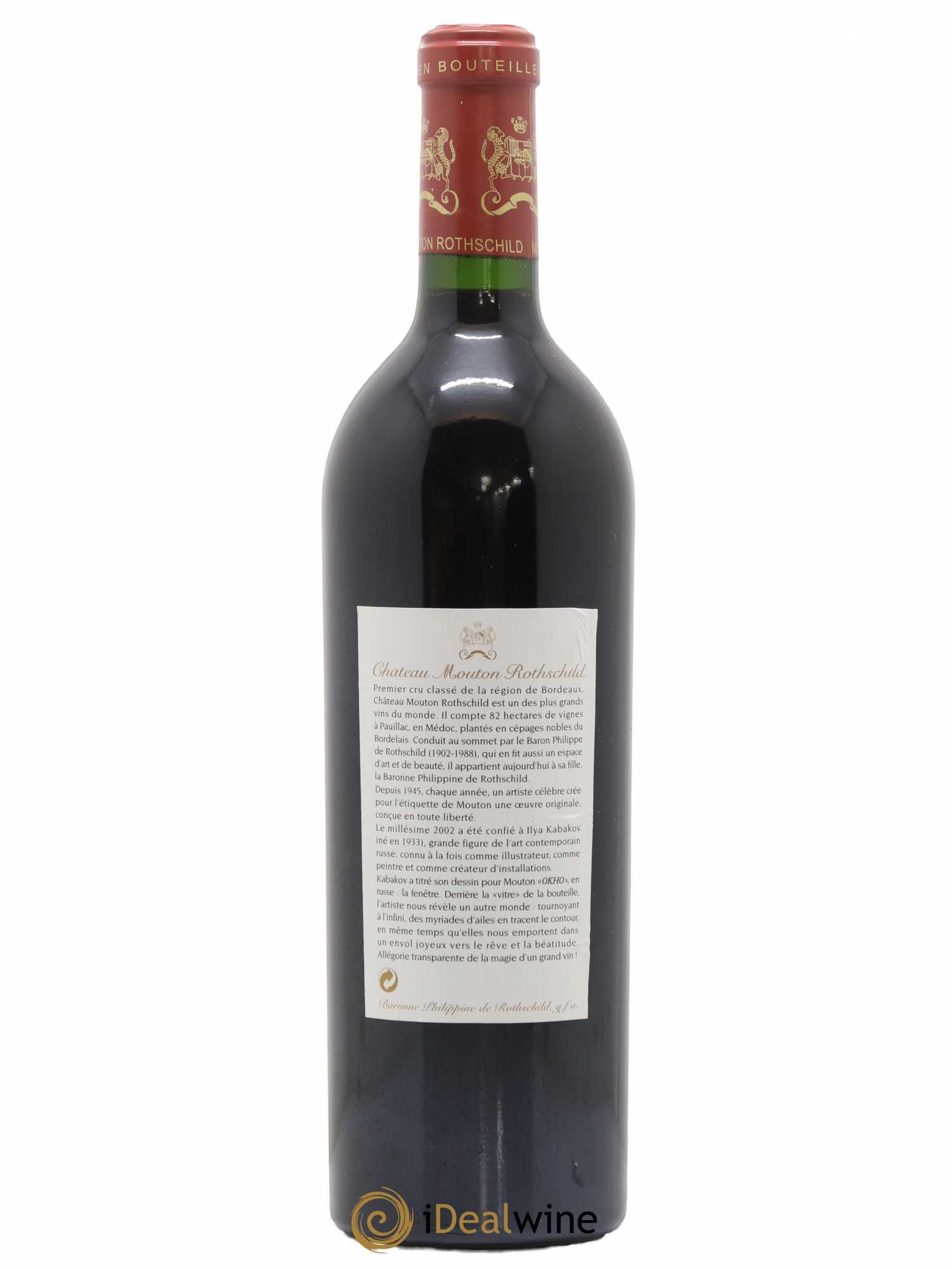 Château Mouton Rothschild 1er Grand Cru Classé 2002 - Lot de 1 bouteille - 1