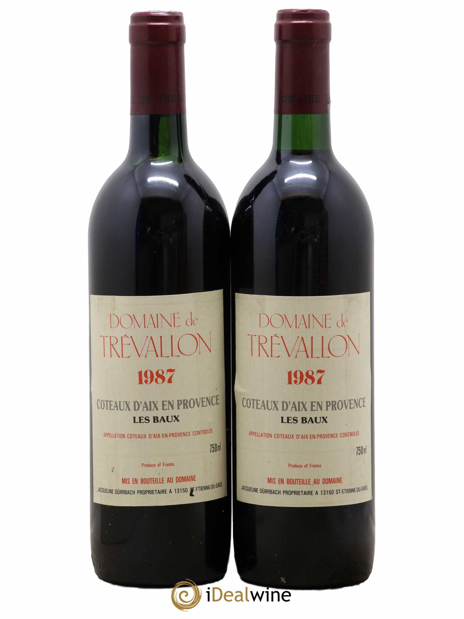Coteaux d'Aix-en-Provence Trévallon (Domaine de) Eloi Dürrbach 1987 - Lot de 2 bouteilles - 0