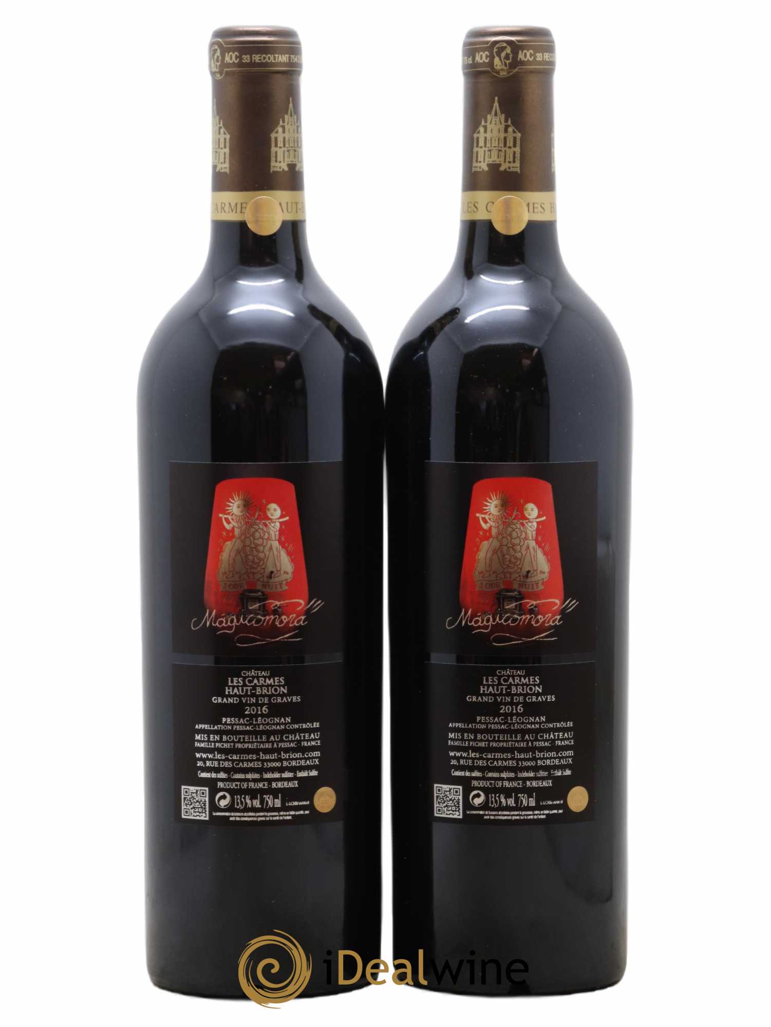 Château Les Carmes Haut-Brion 2016 - Lot of 2 bottles - 1