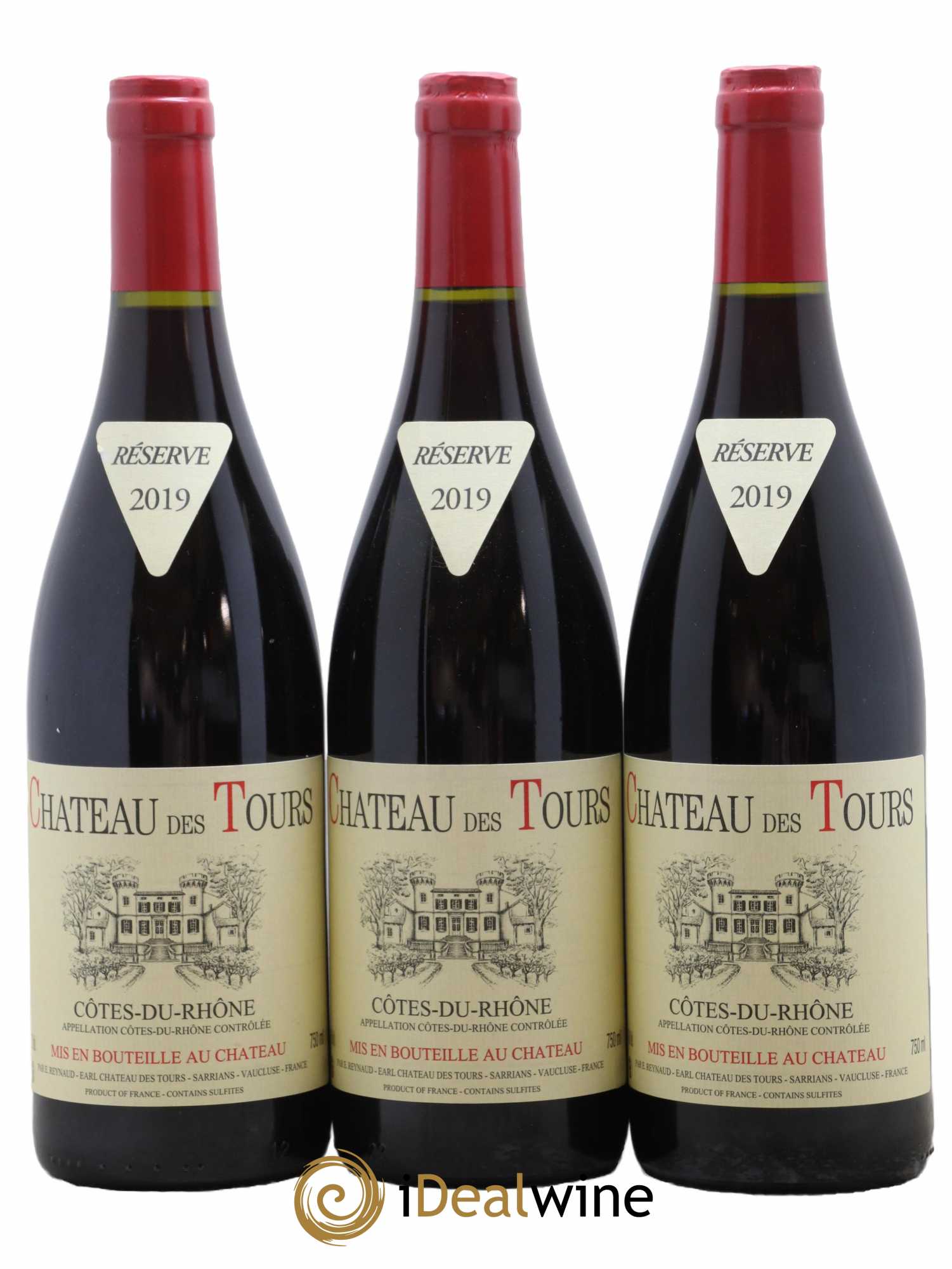 Côtes-du-Rhône Château des Tours Emmanuel Reynaud 2019 - Lot de 3 bouteilles - 0