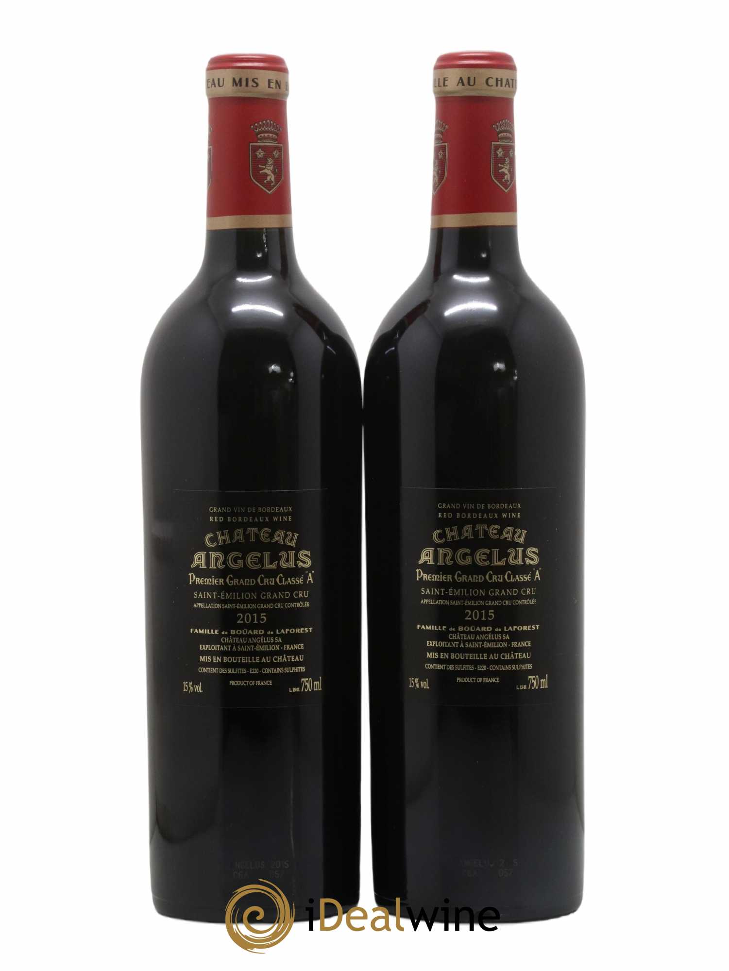Château Angélus 1er Grand Cru Classé A 2015 - Lot de 2 bouteilles - 1