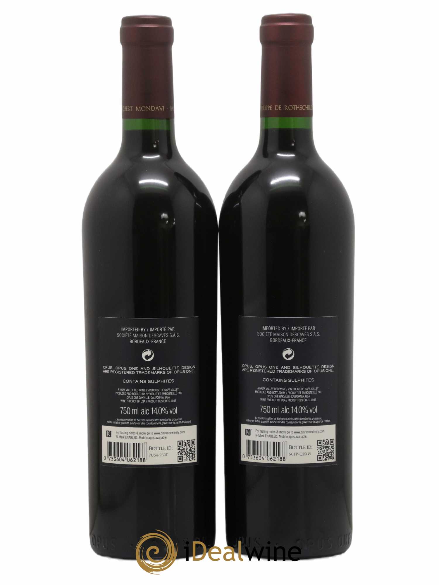 Napa Valley Opus One Robert Mondavi 2018 - Lot de 2 bouteilles - 1