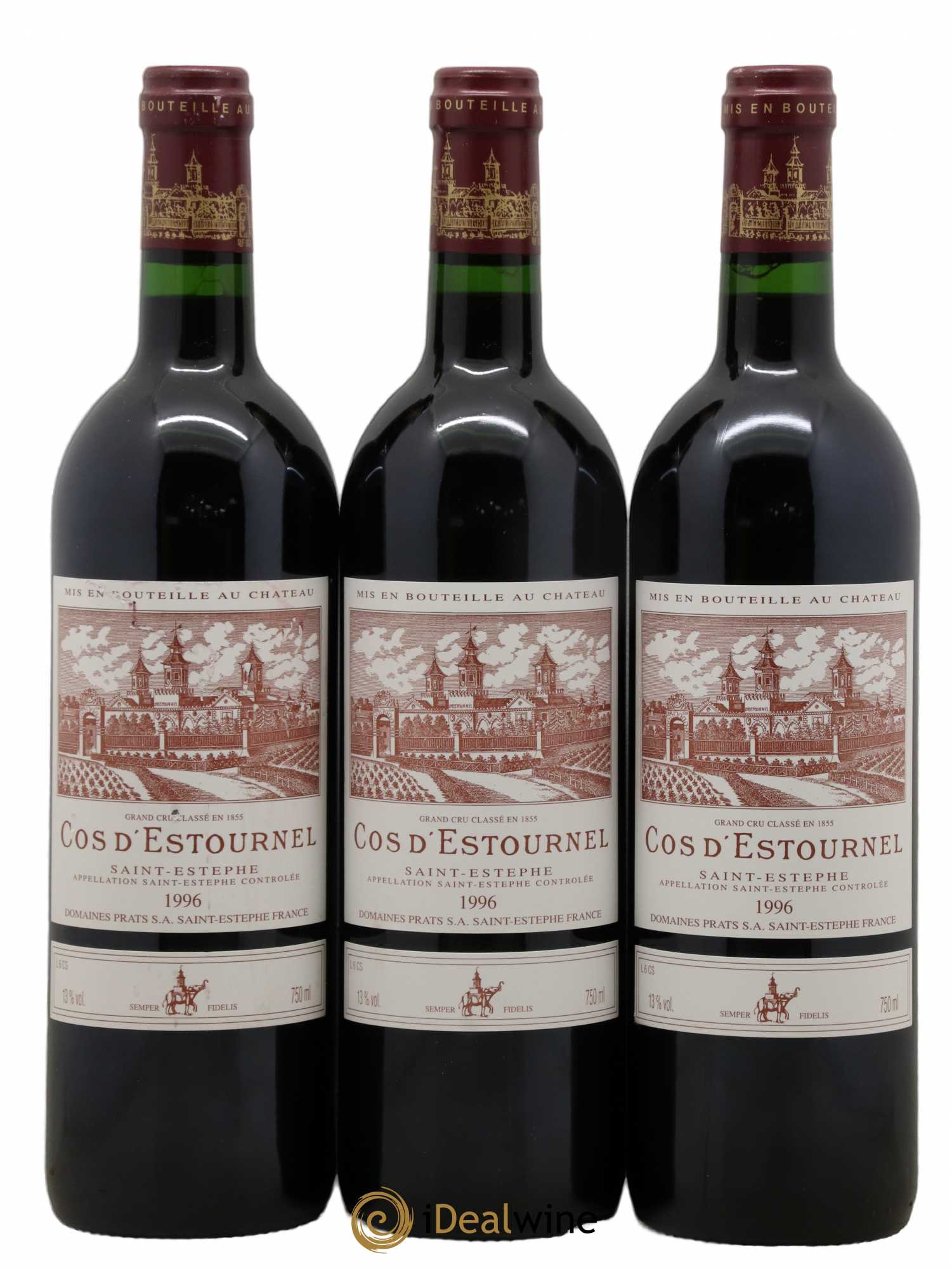 Cos d'Estournel 2ème Grand Cru Classé 1996 - Lot de 3 bouteilles - 0