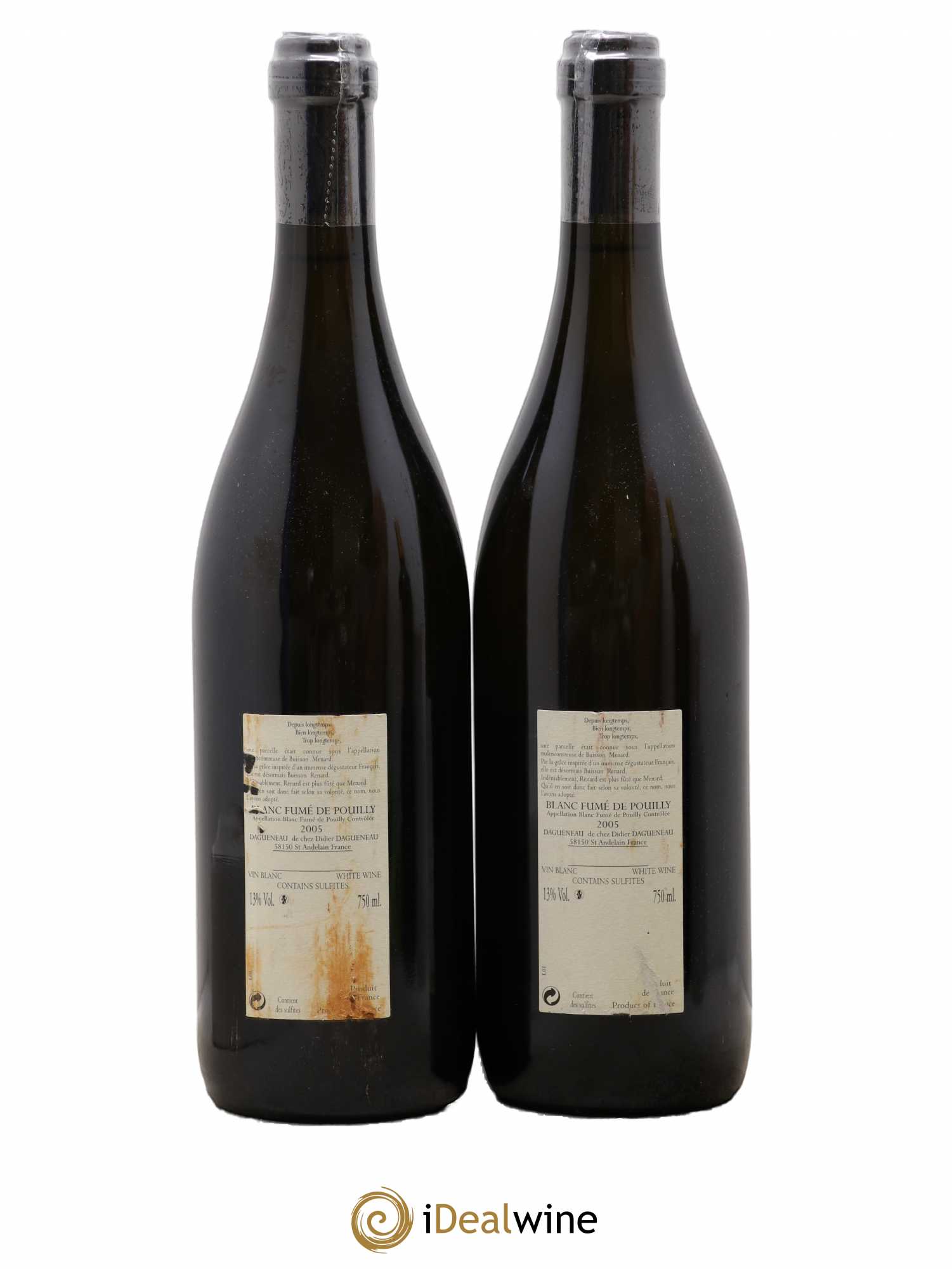 Vin de France (anciennement Pouilly-Fumé) Buisson Renard Dagueneau (Domaine Didier - Louis-Benjamin) 2005 - Lot de 2 bouteilles - 1