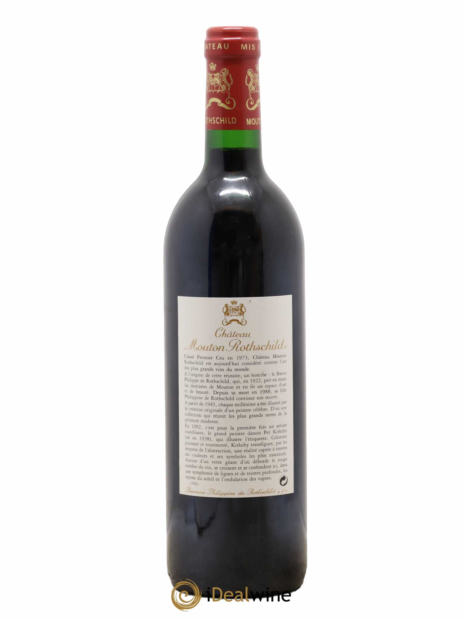Château Mouton Rothschild 1er Grand Cru Classé 1992 - Lot de 1 bouteille - 1