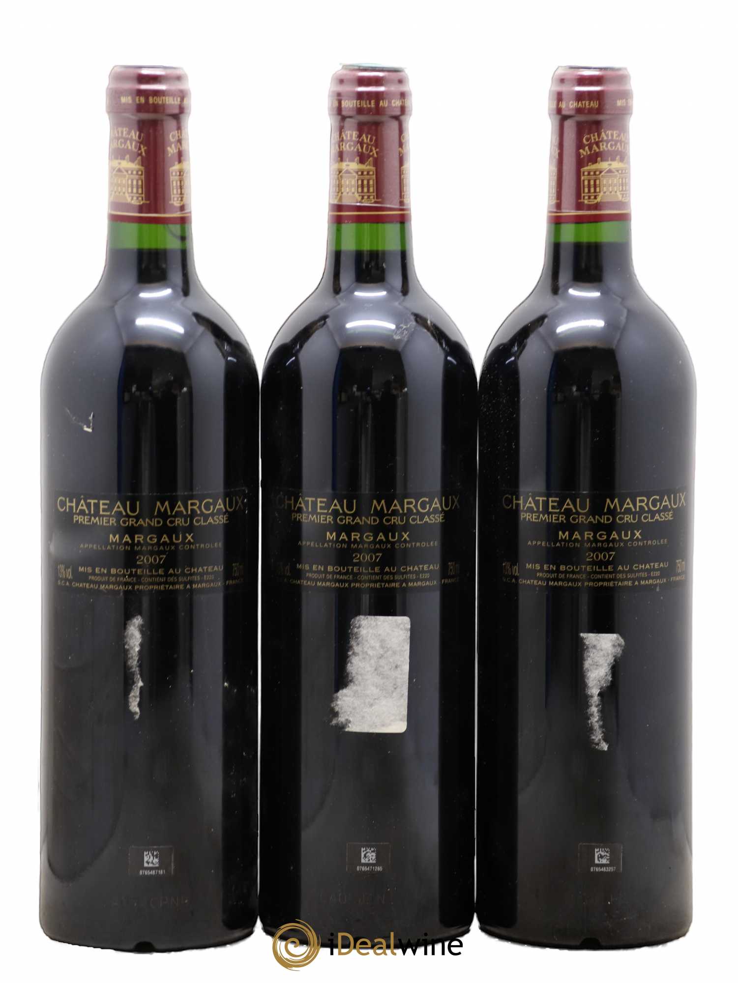 Château Margaux 1er Grand Cru Classé 2007 - Lot de 3 bouteilles - 1