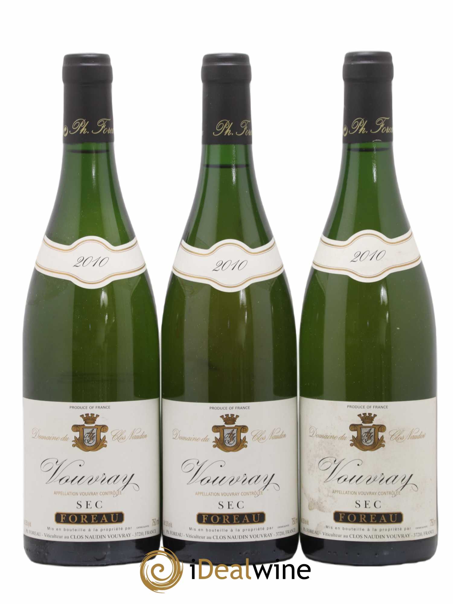 Vouvray Sec Clos Naudin - Philippe Foreau 2010 - Lot de 3 bouteilles - 0