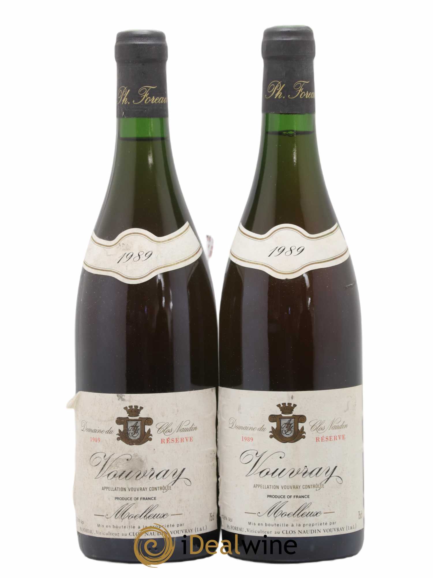 Vouvray Moelleux Réserve Clos Naudin - Philippe Foreau 1989 - Lotto di 2 bottiglie - 0