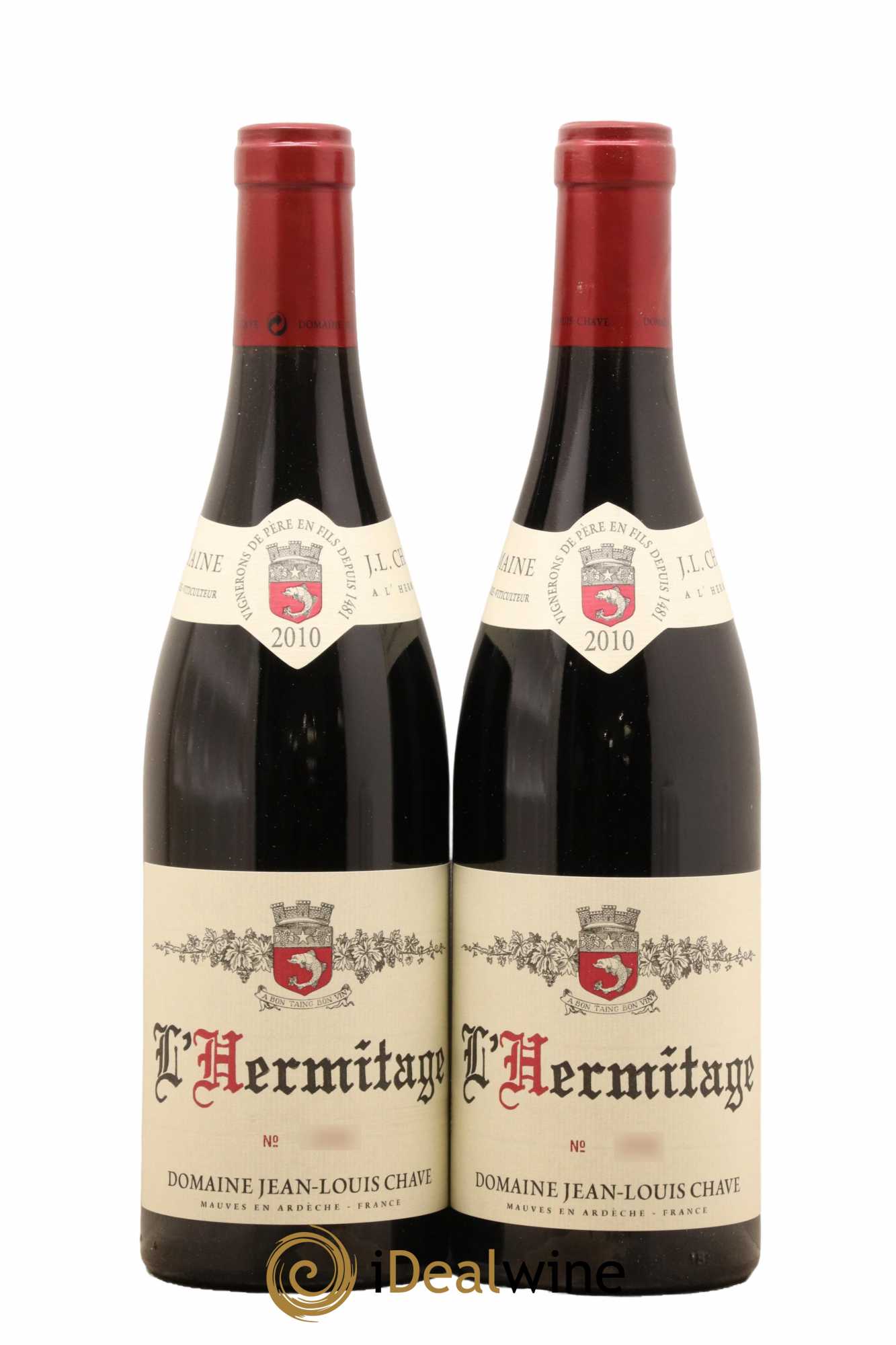 Hermitage Jean-Louis Chave 2010 - Lot of 2 bottles - 0