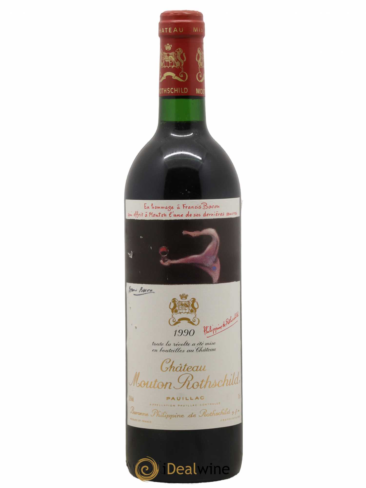 Château Mouton Rothschild 1er Grand Cru Classé 1990 - Lot de 1 bouteille - 0