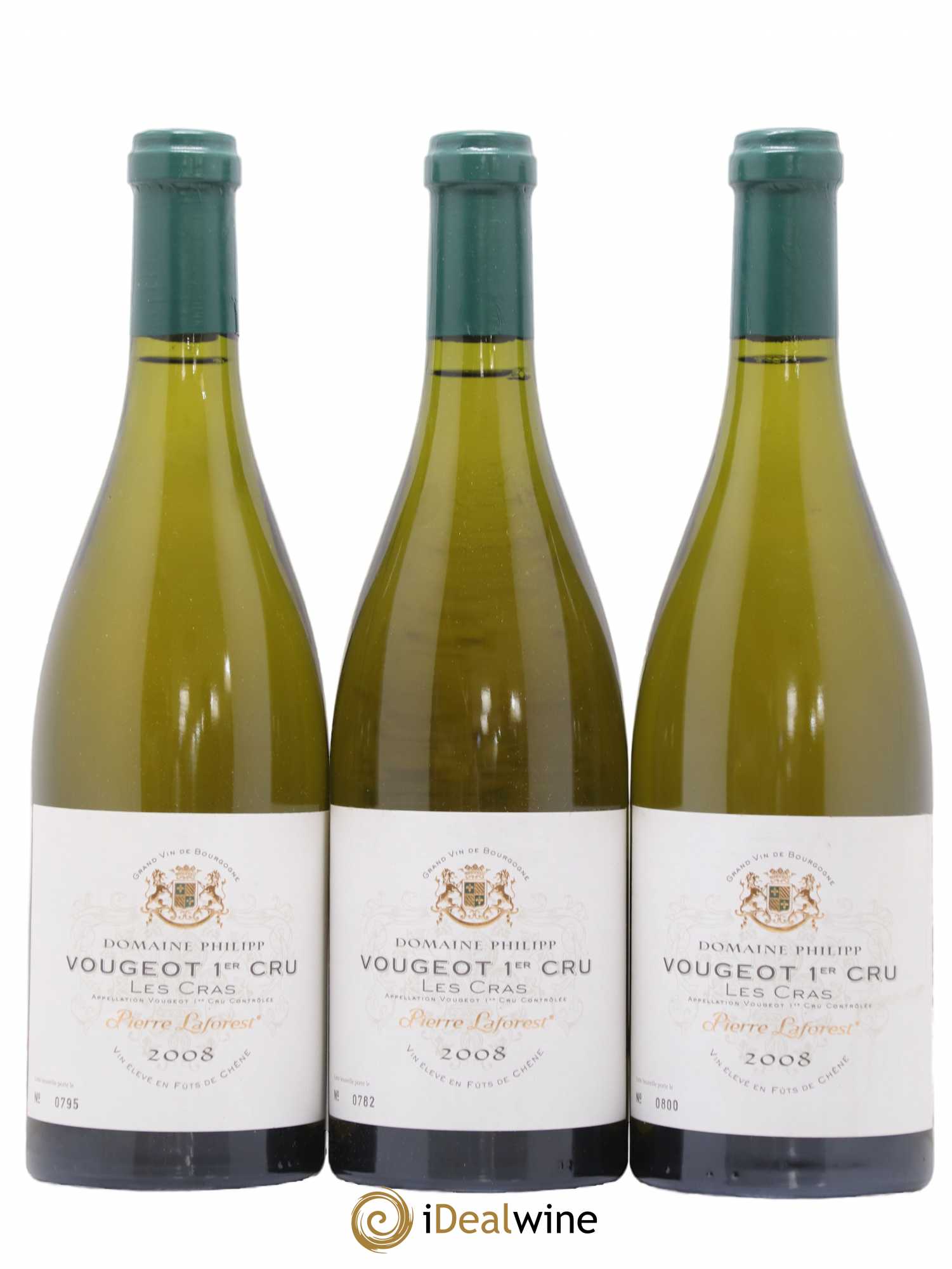 Vougeot 1er Cru Les Cras Pierre Laforest (sans prix de réserve) 2008 - Posten von 3 Flaschen - 0