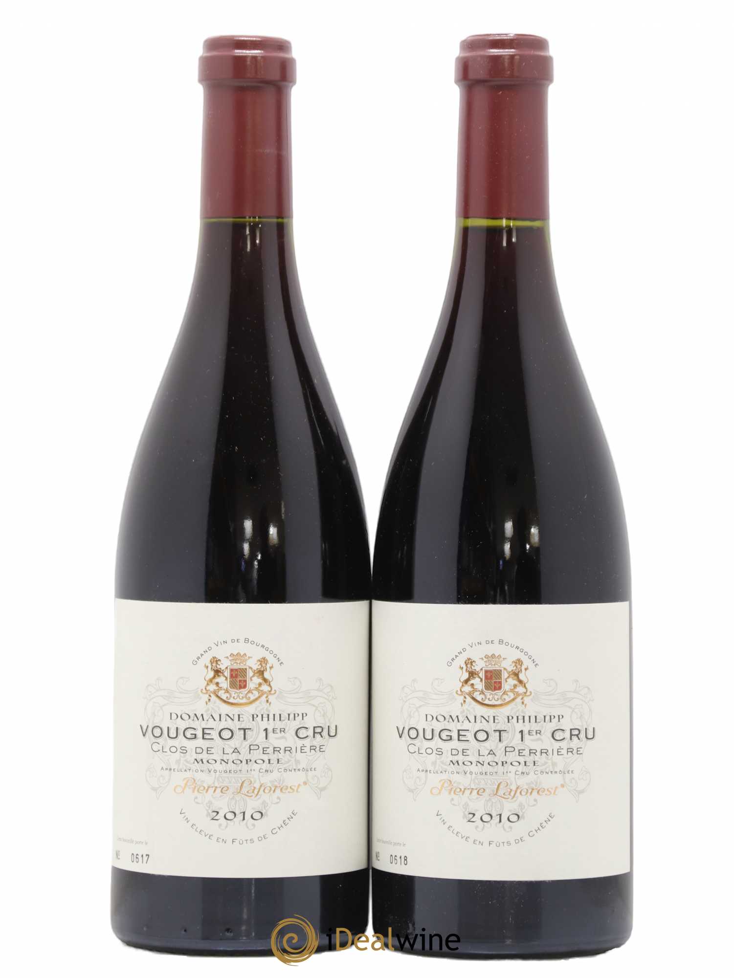 Vougeot 1er Cru Clos De La Perriere Pierre Laforest 2010 - Posten von 2 Flaschen - 0