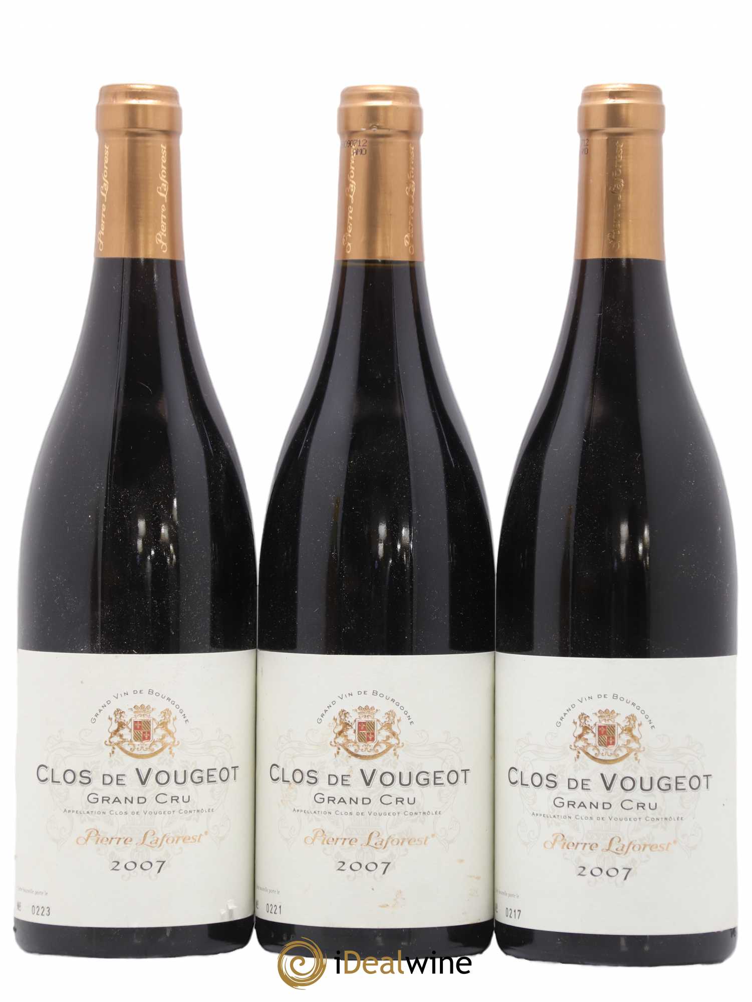 Clos de Vougeot Grand Cru Pierre Laforest 2007 - Lot de 3 bouteilles - 0