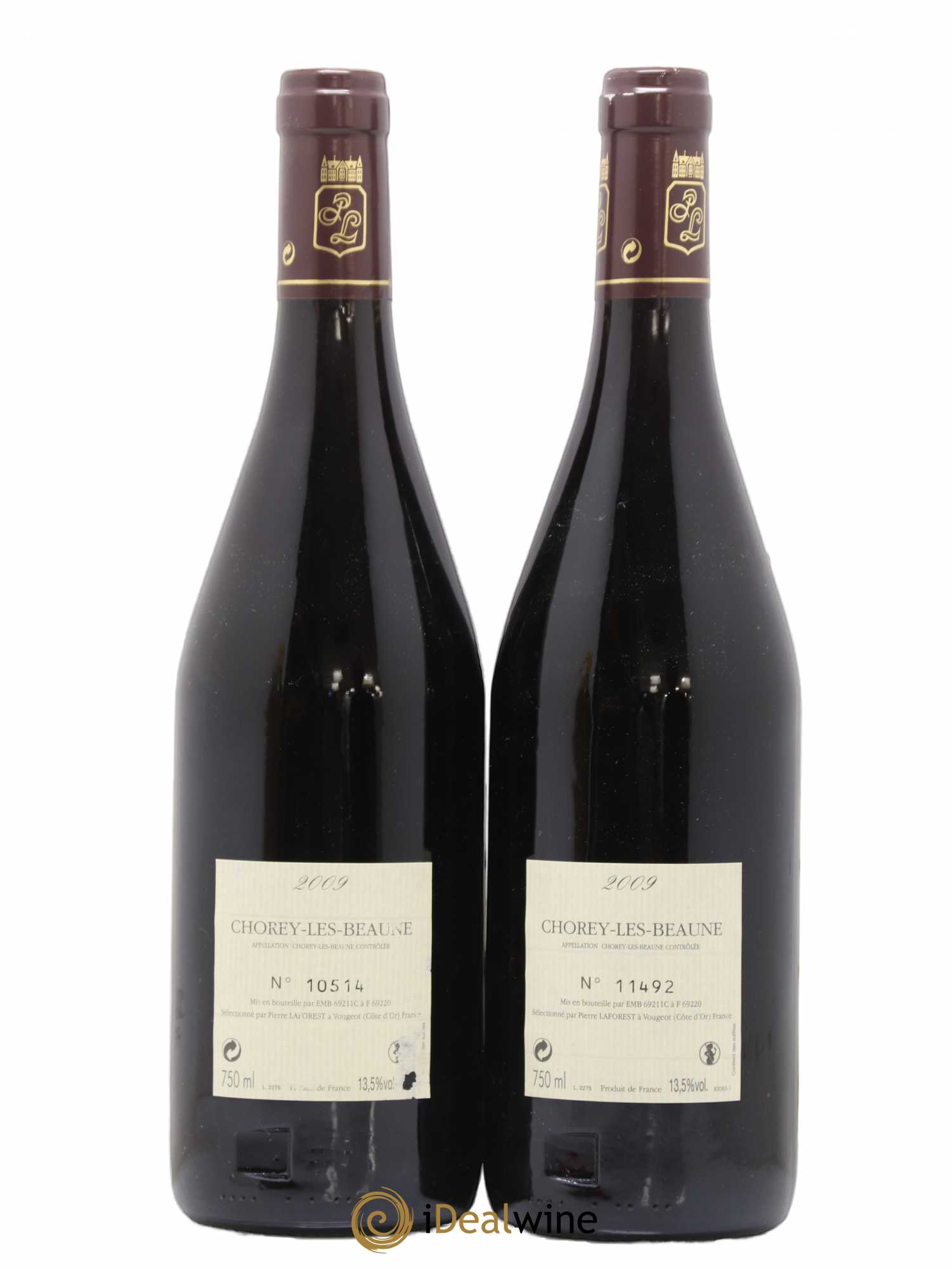 Chorey-lès-Beaune Muriers Pierre Laforest 2009 - Posten von 2 Flaschen - 1