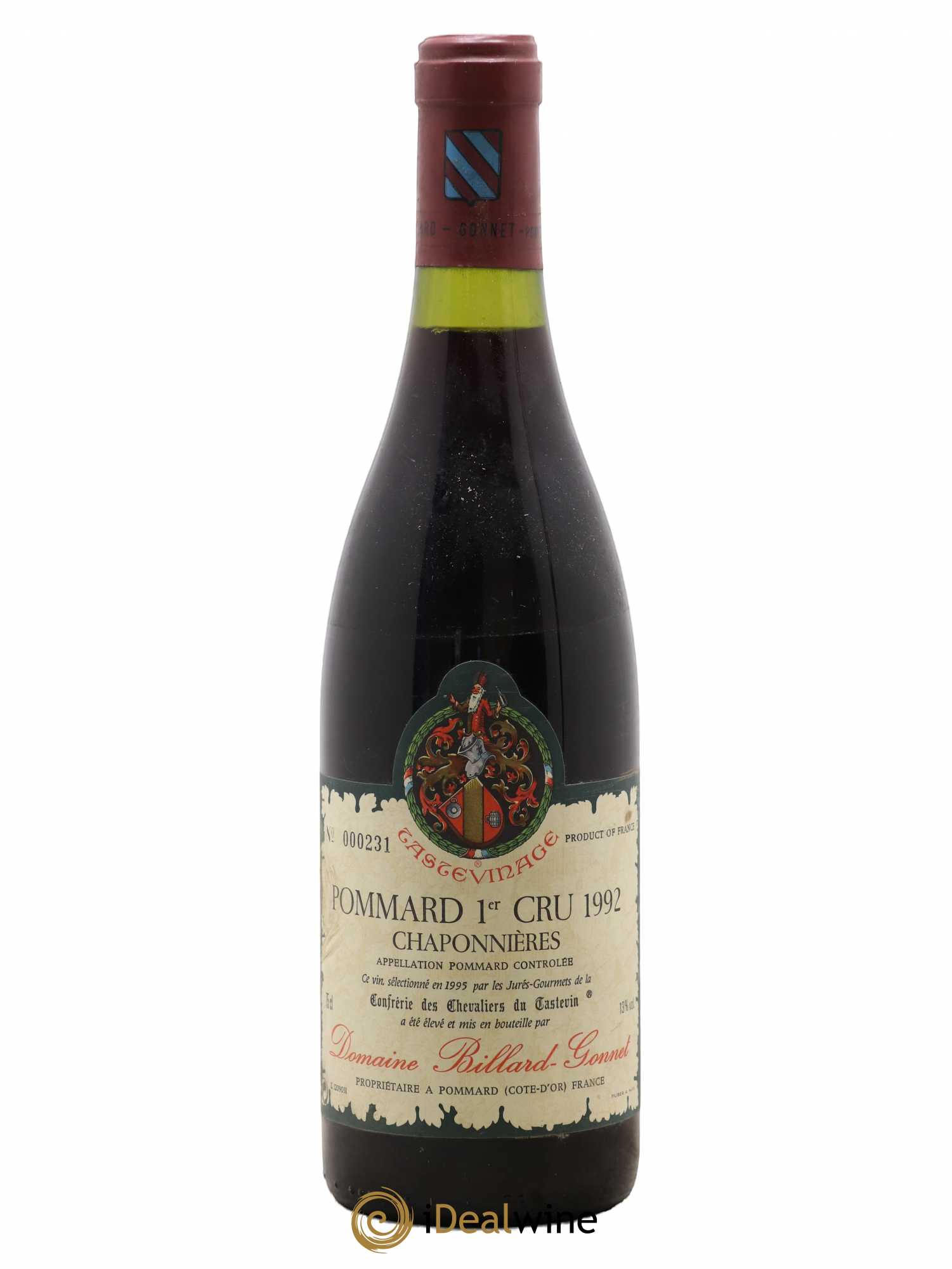 Pommard 1er Cru Chaponnieres Domaine Billard Gonnet Tastevinage 1992 - Posten von 1 Flasche - 0
