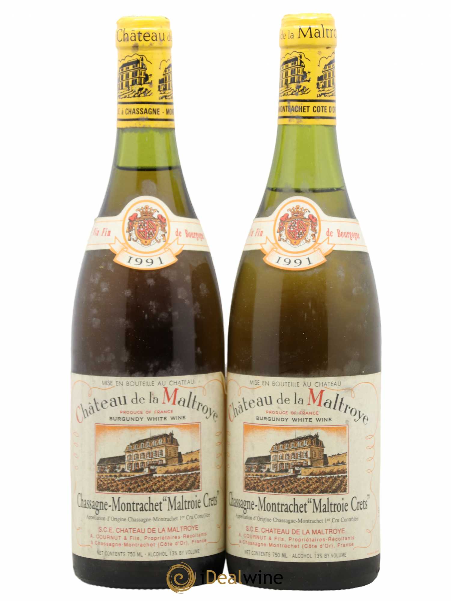 Chassagne-Montrachet 1er Cru Château de la Maltroye Crets 1991 - Posten von 2 Flaschen - 0