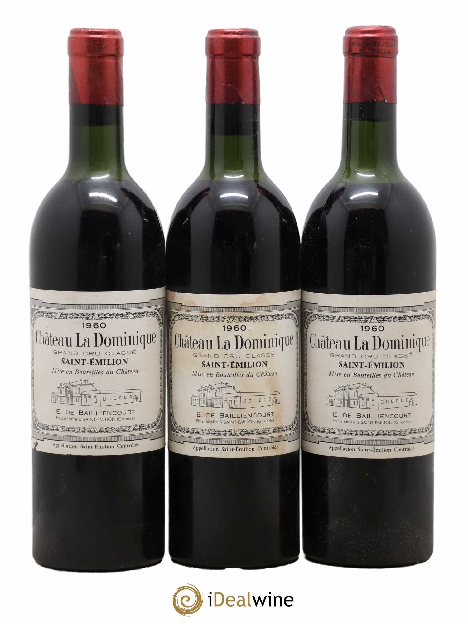 Château la Dominique Grand Cru Classé 1960 - Lot de 3 bouteilles - 0