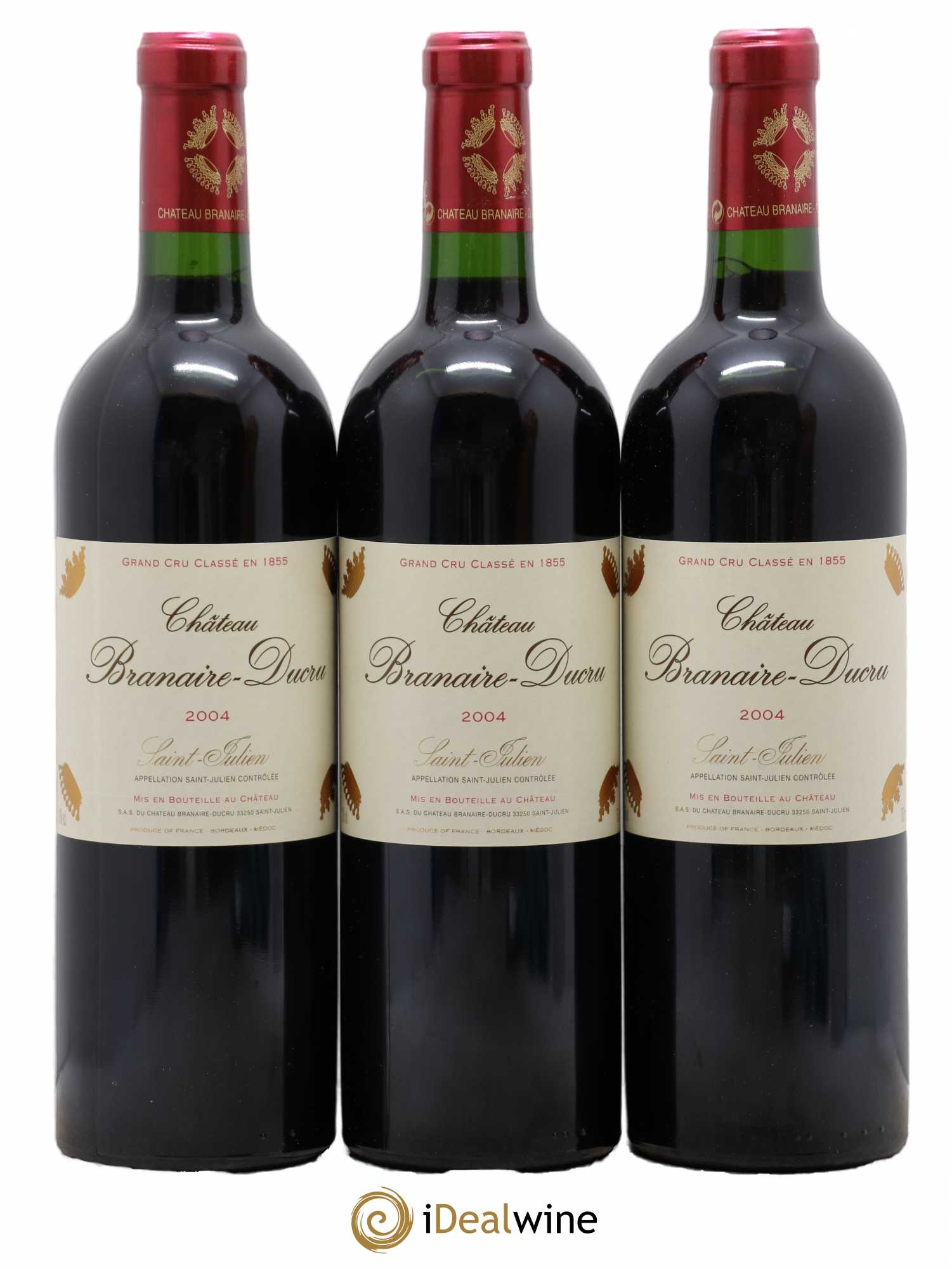Château Branaire Ducru 4ème Grand Cru Classé 2004 - Lot de 3 bouteilles - 0