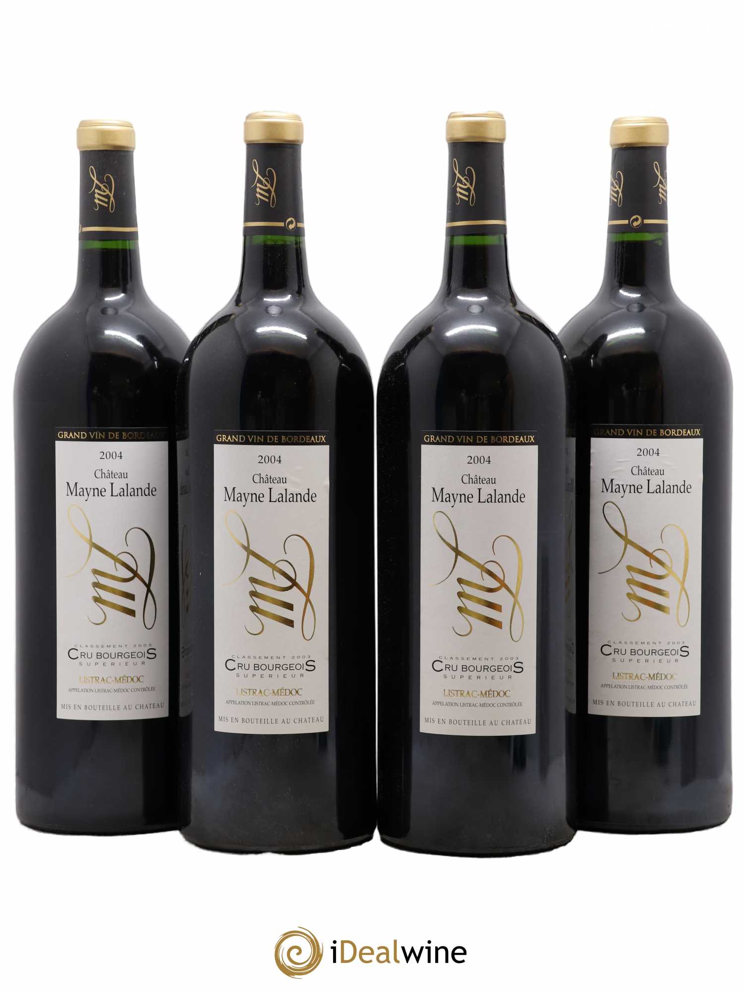 Château Mayne Lalande Cru Bourgeois 2004 - Lot de 4 magnums - 0