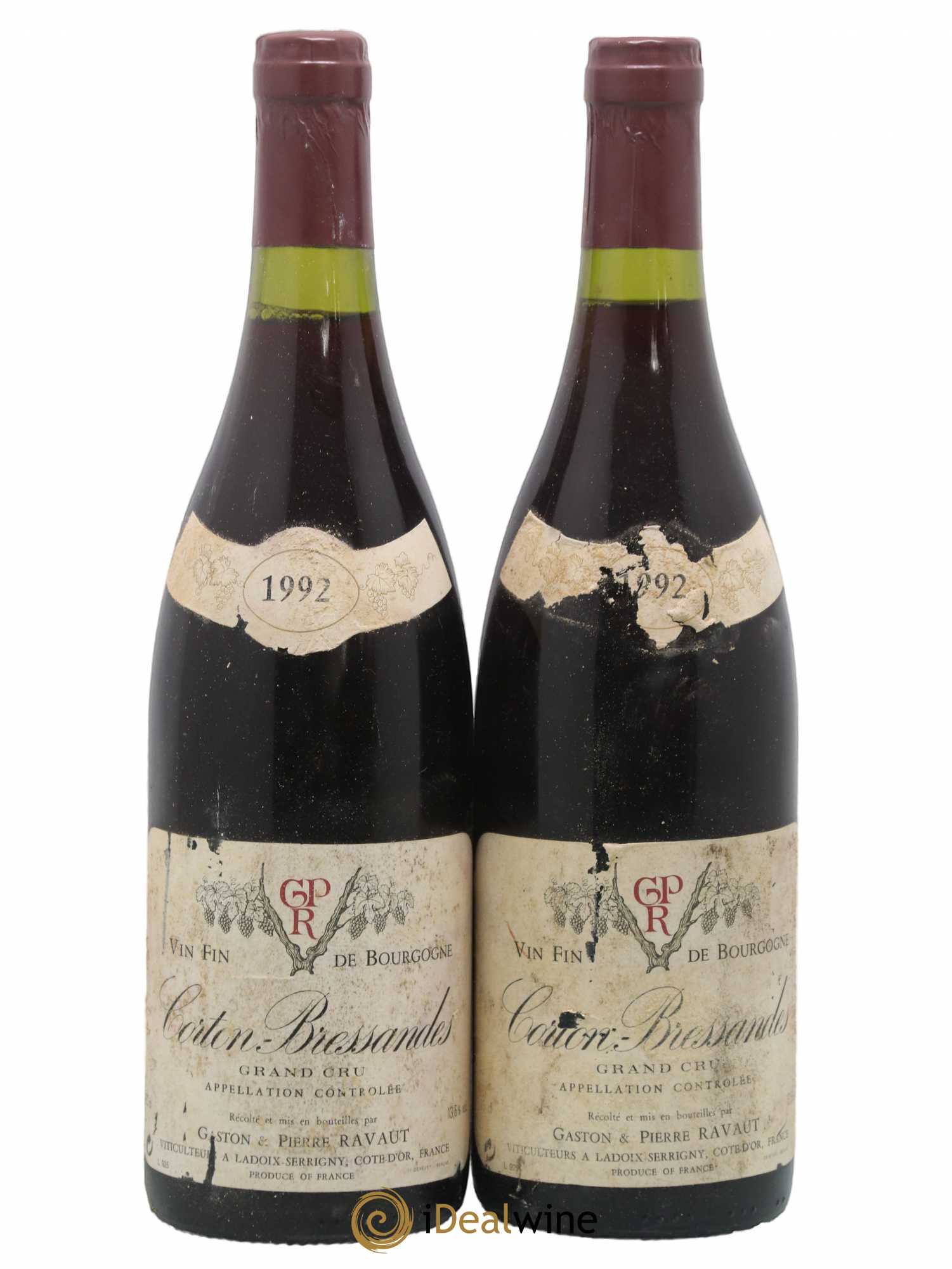 Corton Grand Cru Bressandes Ravaut 1992 - Lot de 2 bouteilles - 0