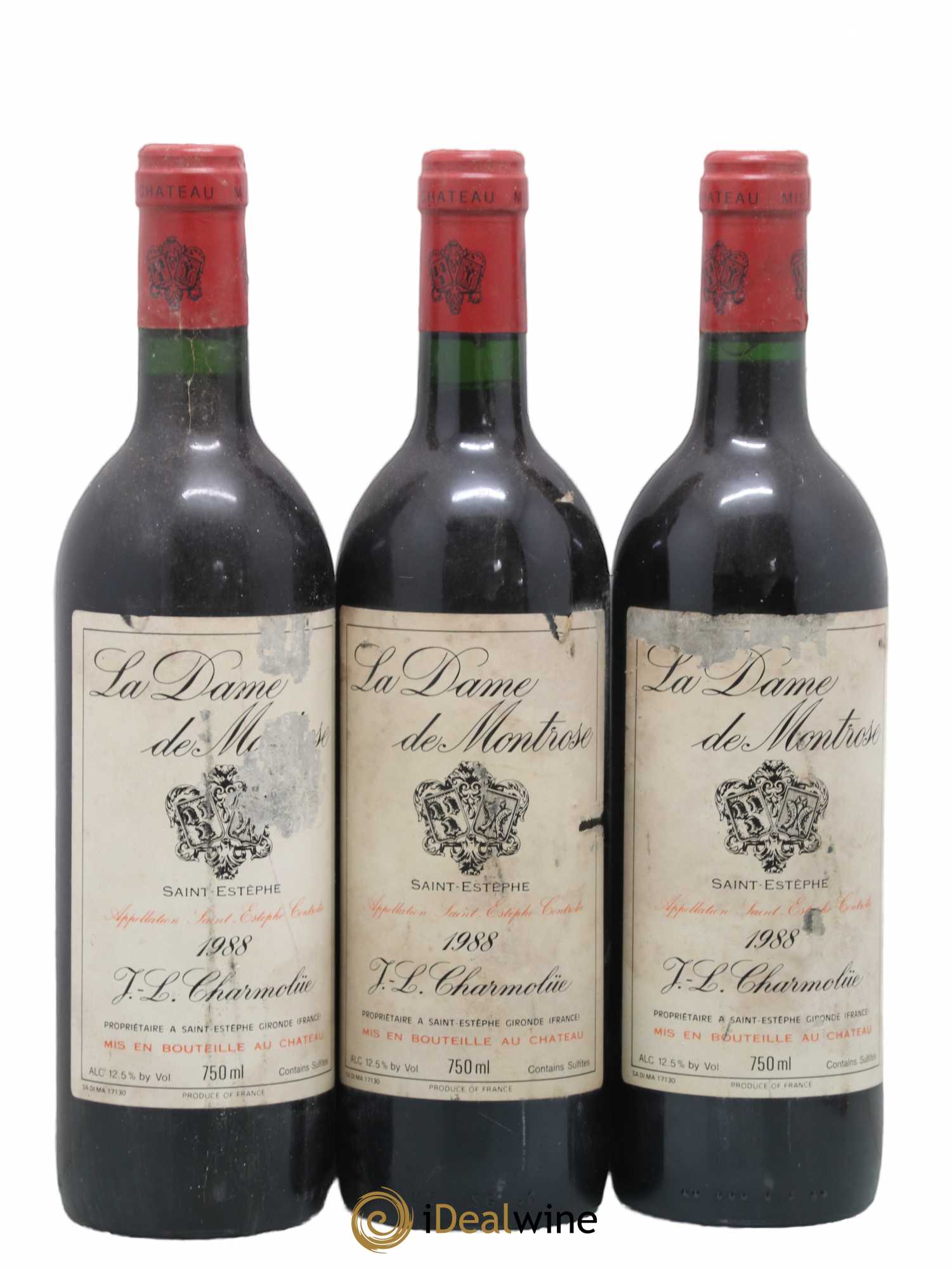 La Dame de Montrose Second Vin 1988 - Lot de 3 bouteilles - 0