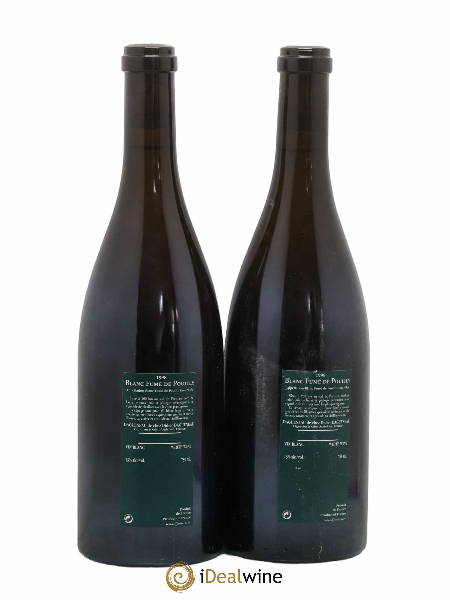 Vin de France (anciennement Pouilly-Fumé) Silex Dagueneau (Domaine Didier - Louis-Benjamin) 1998 - Lot de 2 bouteilles - 1
