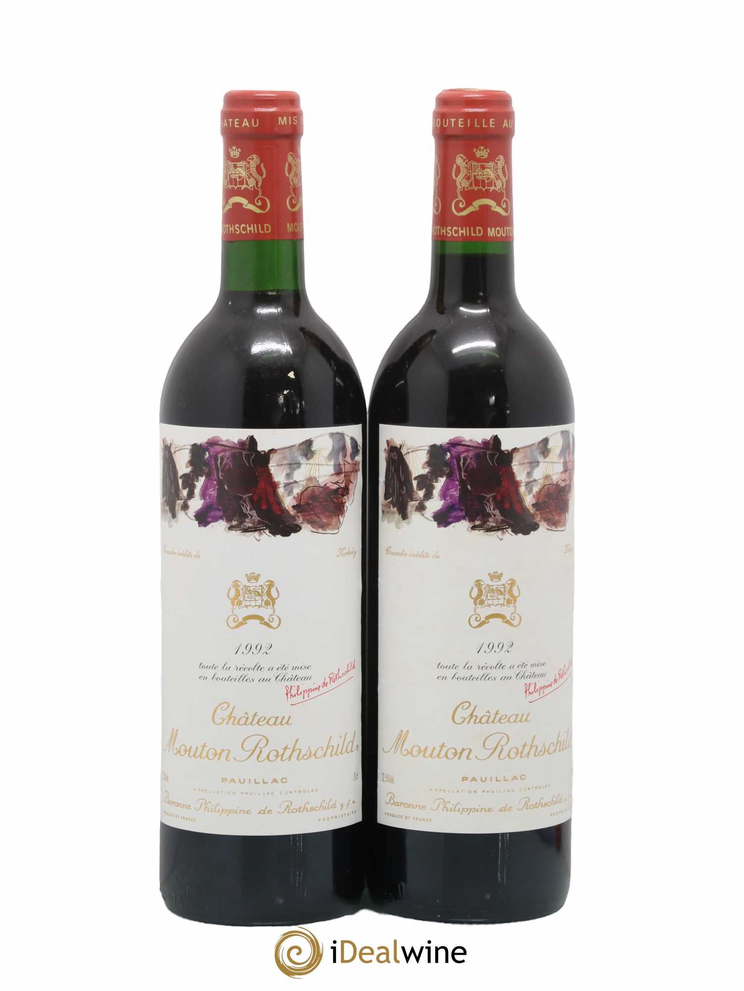 Château Mouton Rothschild 1er Grand Cru Classé 1992 - Lot de 2 bouteilles - 0
