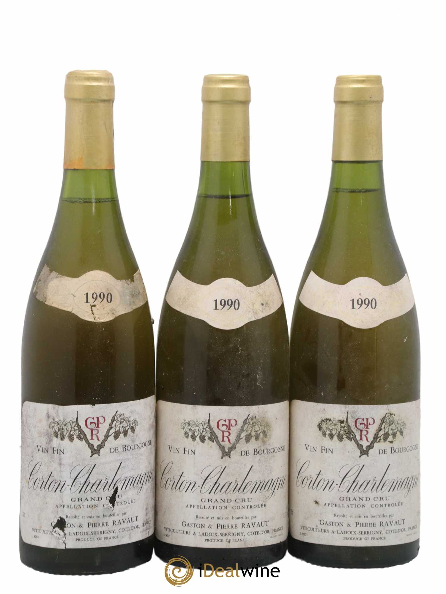 Corton-Charlemagne Grand Cru Ravaut 1990 - Lot de 3 bouteilles - 0