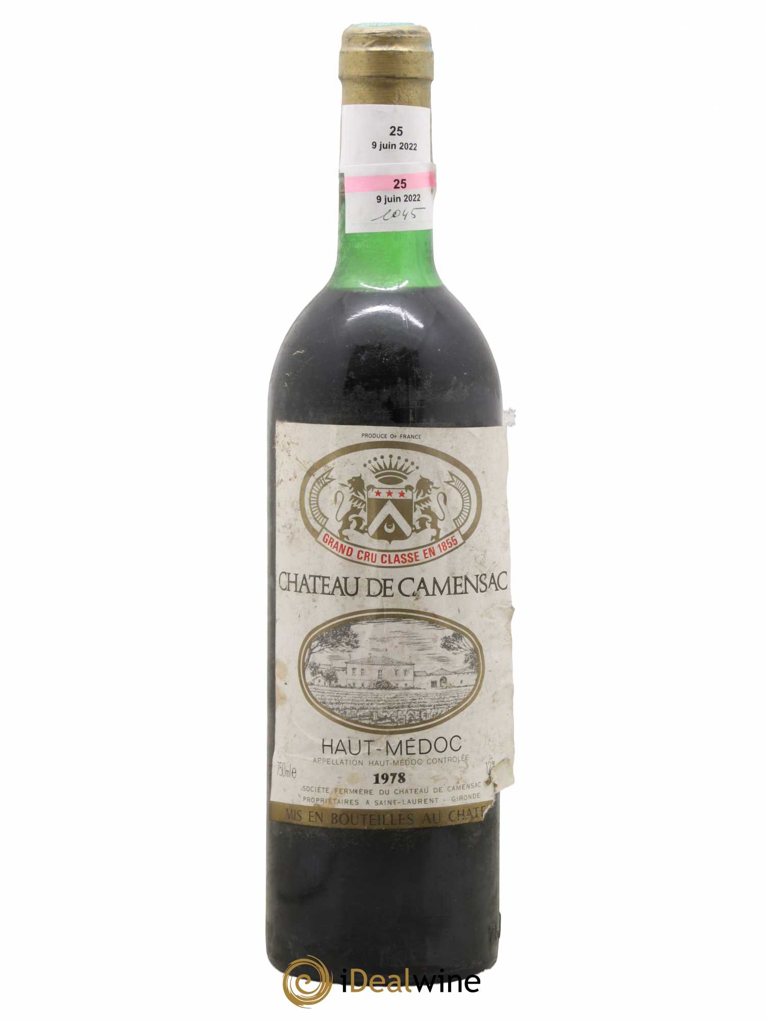 Château Camensac 5ème Grand Cru Classé 1978 - Lot de 1 bouteille - 0