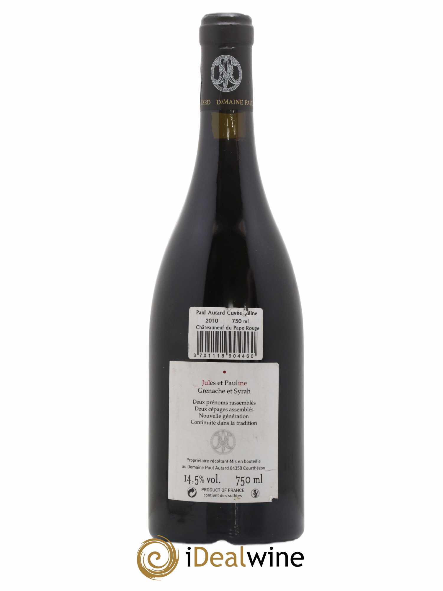 Châteauneuf-du-Pape Juline Jules Et Pauline Paul Autard 2010 - Lot of 1 bottle - 1