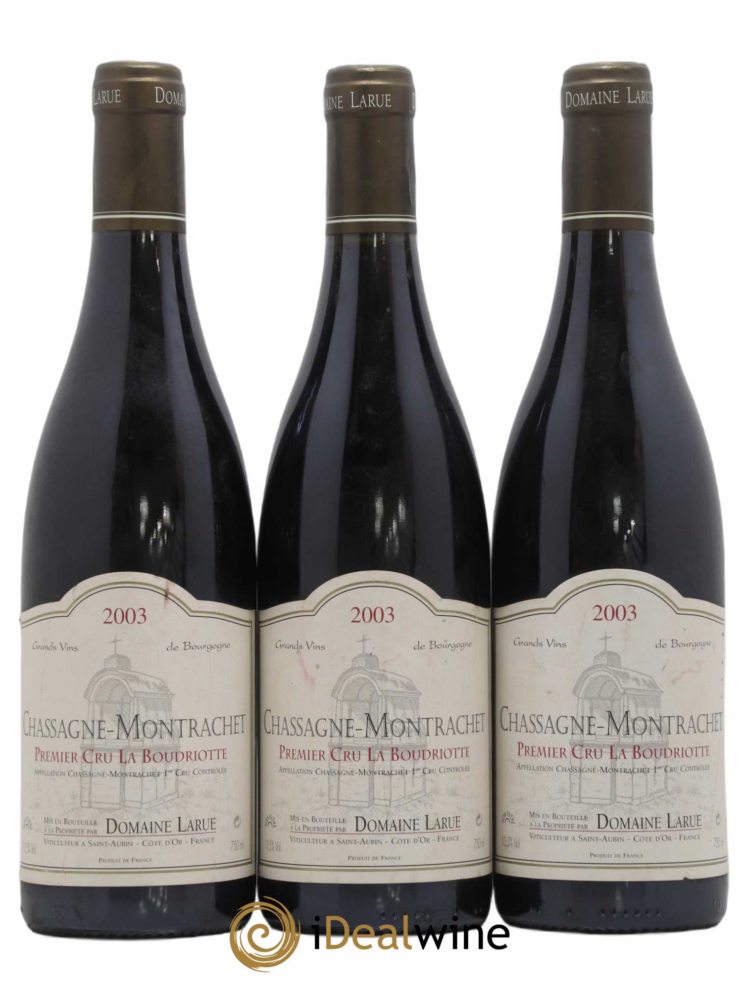 Chassagne-Montrachet 1er Cru La Boudriotte Domaine Larue 2003 - Lotto di 3 bottiglie - 0