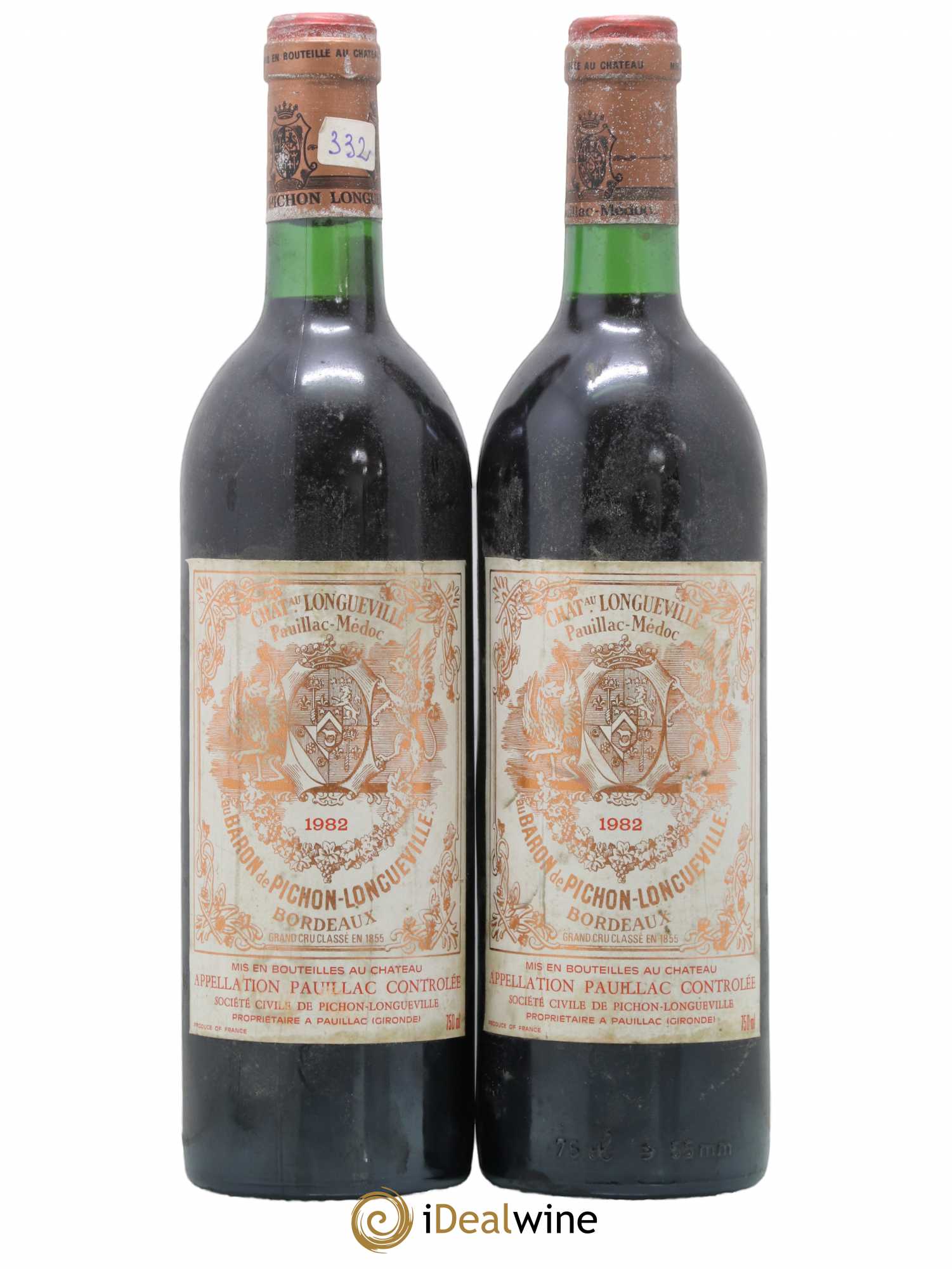 Pichon Longueville Baron 2ème Grand Cru Classé 1982 - Lot de 2 bouteilles - 0