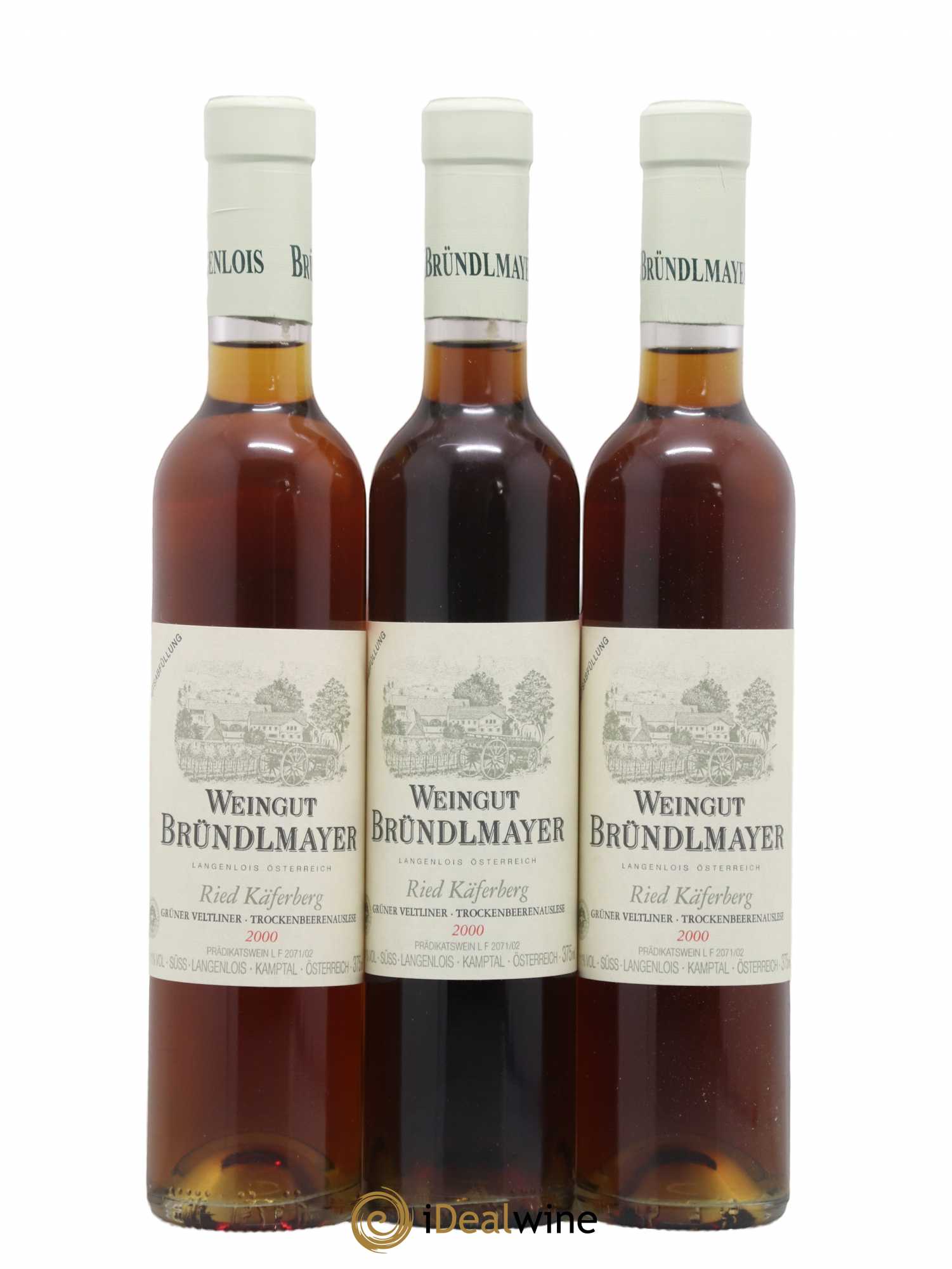 Autriche Grüner Veltiner Trockenbeerenauslese Ried Käferberg Bründlmayer Langenlois 2000 - Posten von 6 Demi-Flaschen - 2