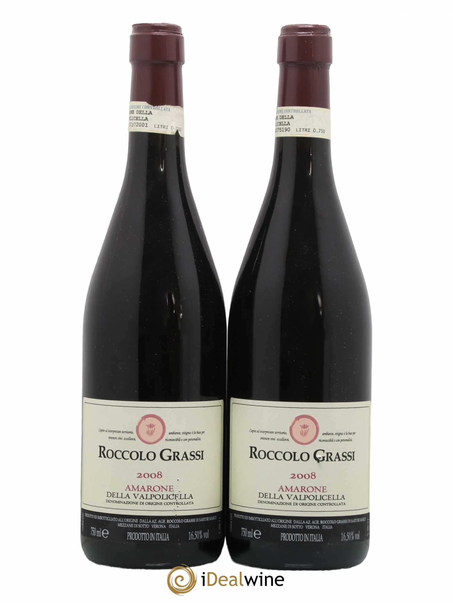 Amarone della Valpolicella DOC Roccolo Grassi 2008 - Lot de 2 bouteilles - 0