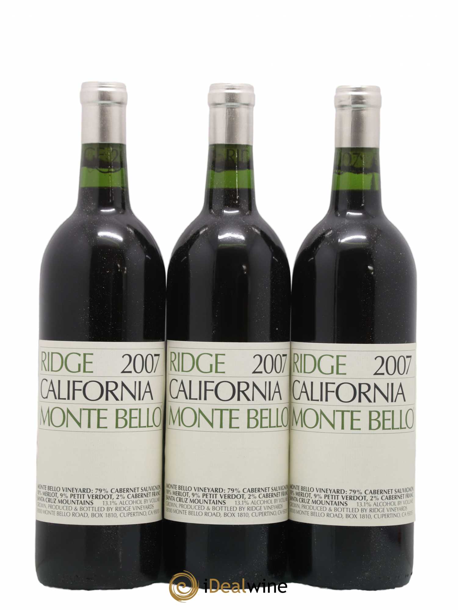 Santa Cruz Mountains Monte Bello Ridge Vineyards 2007 - Lot de 6 bouteilles - 3