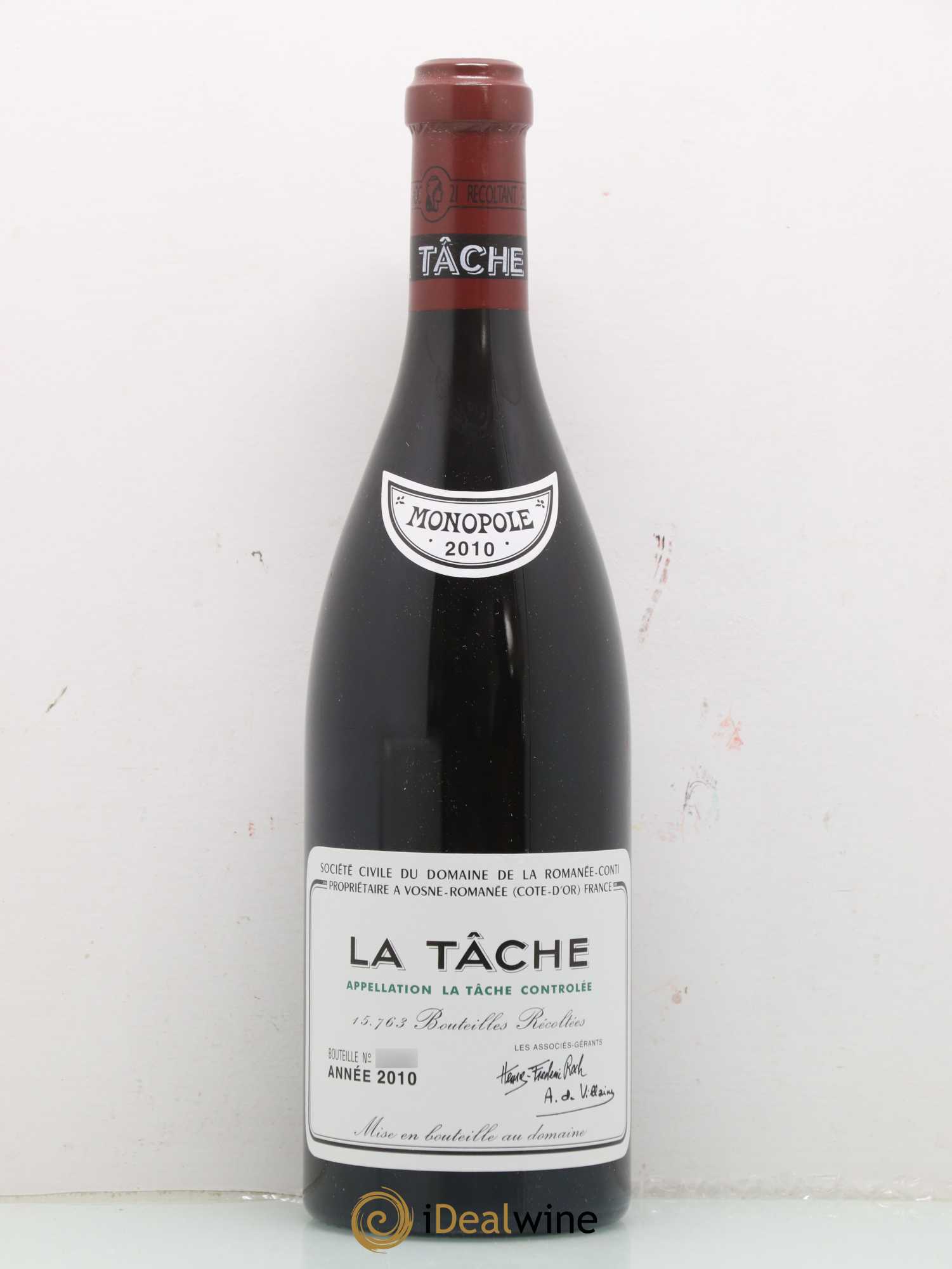La Tâche Grand Cru Domaine de la Romanée-Conti 2010 - Lot de 1 bouteille - 0