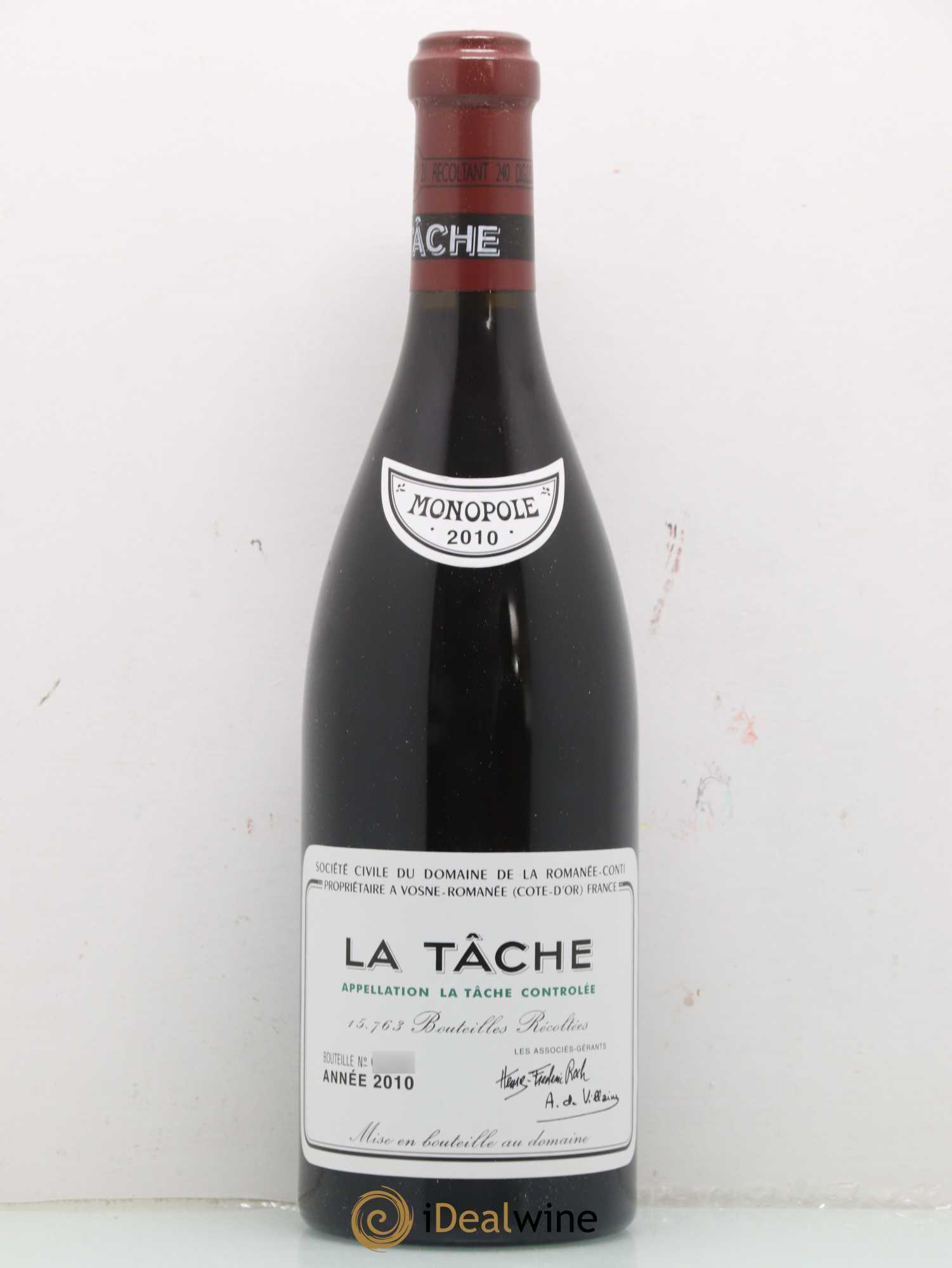 La Tâche Grand Cru Domaine de la Romanée-Conti 2010 - Lot de 1 bouteille - 0