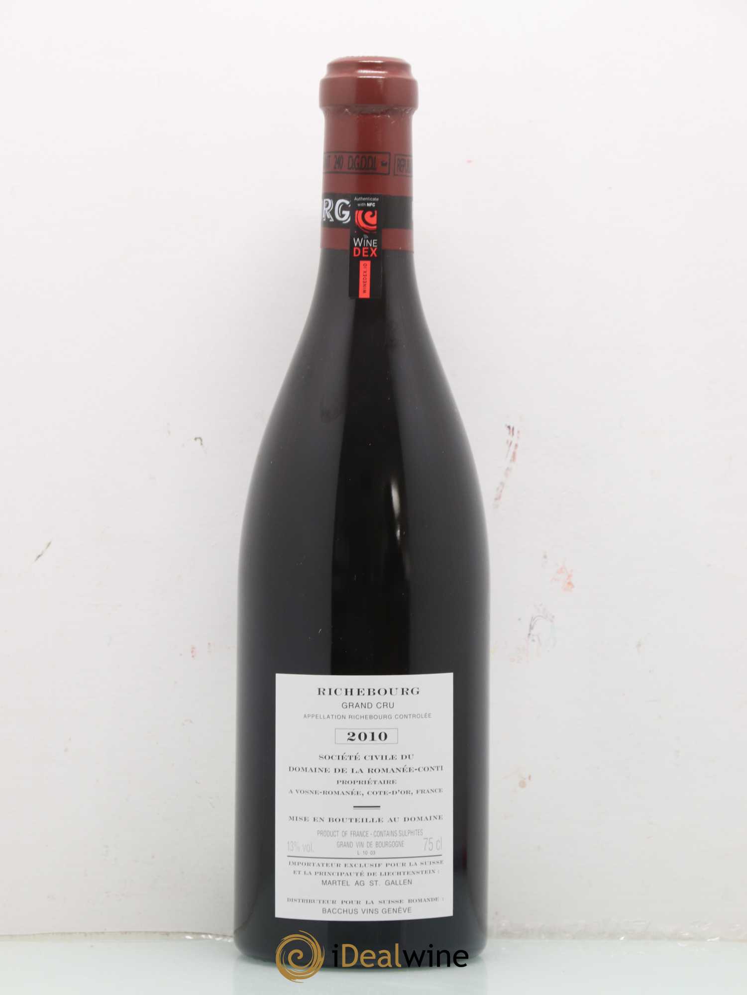 Richebourg Grand Cru Domaine de la Romanée-Conti 2010 - Lot de 1 bouteille - 1