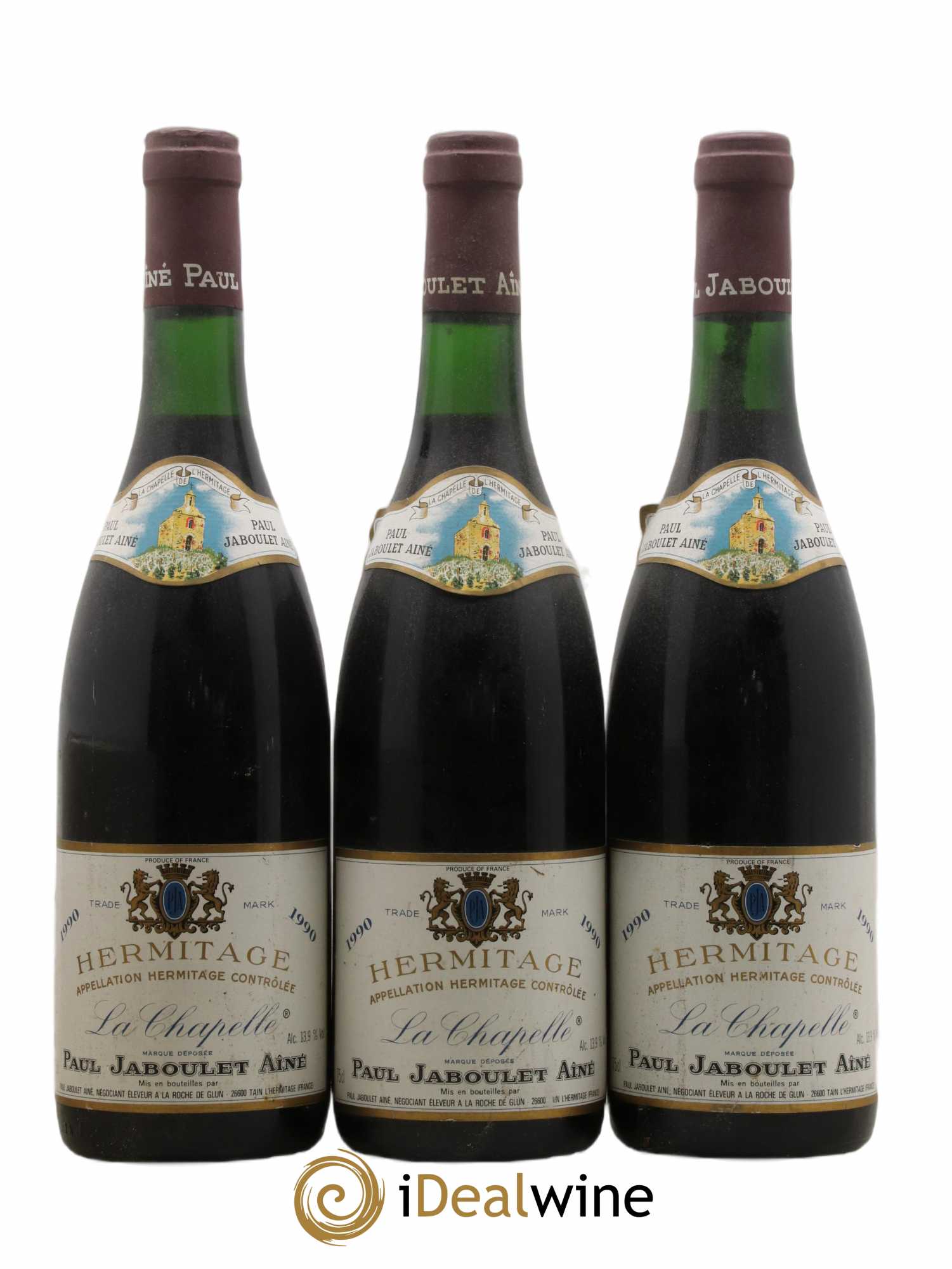 Hermitage La Chapelle Paul Jaboulet Ainé 1990 - Lot de 3 bouteilles - 0