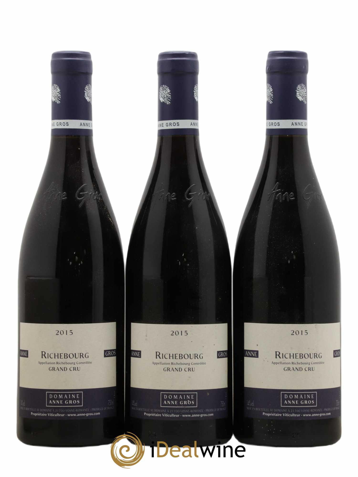 Richebourg Grand Cru Anne Gros 2015 - Lot de 3 bouteilles - 0