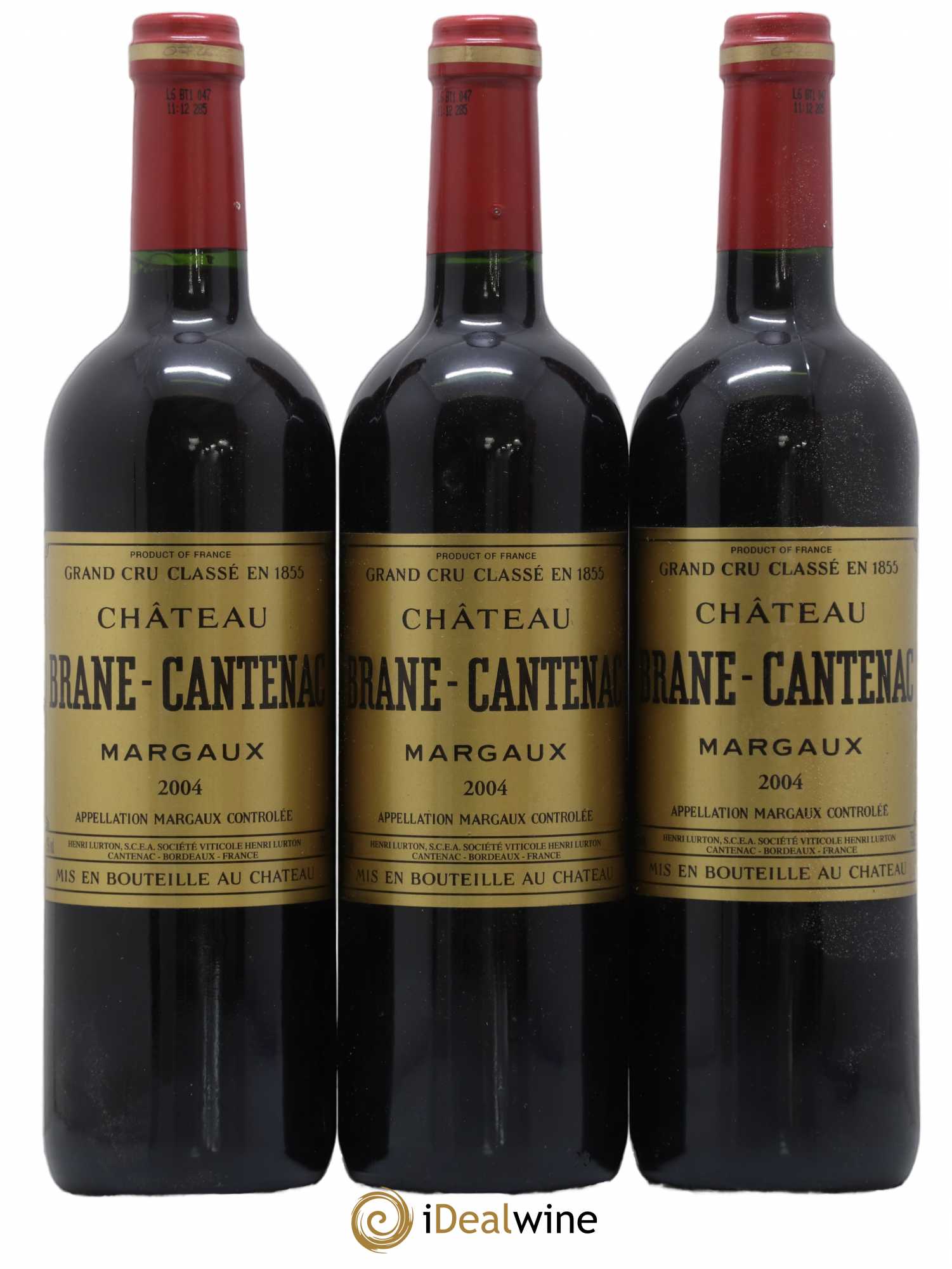 Château Brane Cantenac 2ème Grand Cru Classé 2004 - Lot de 3 bouteilles - 0