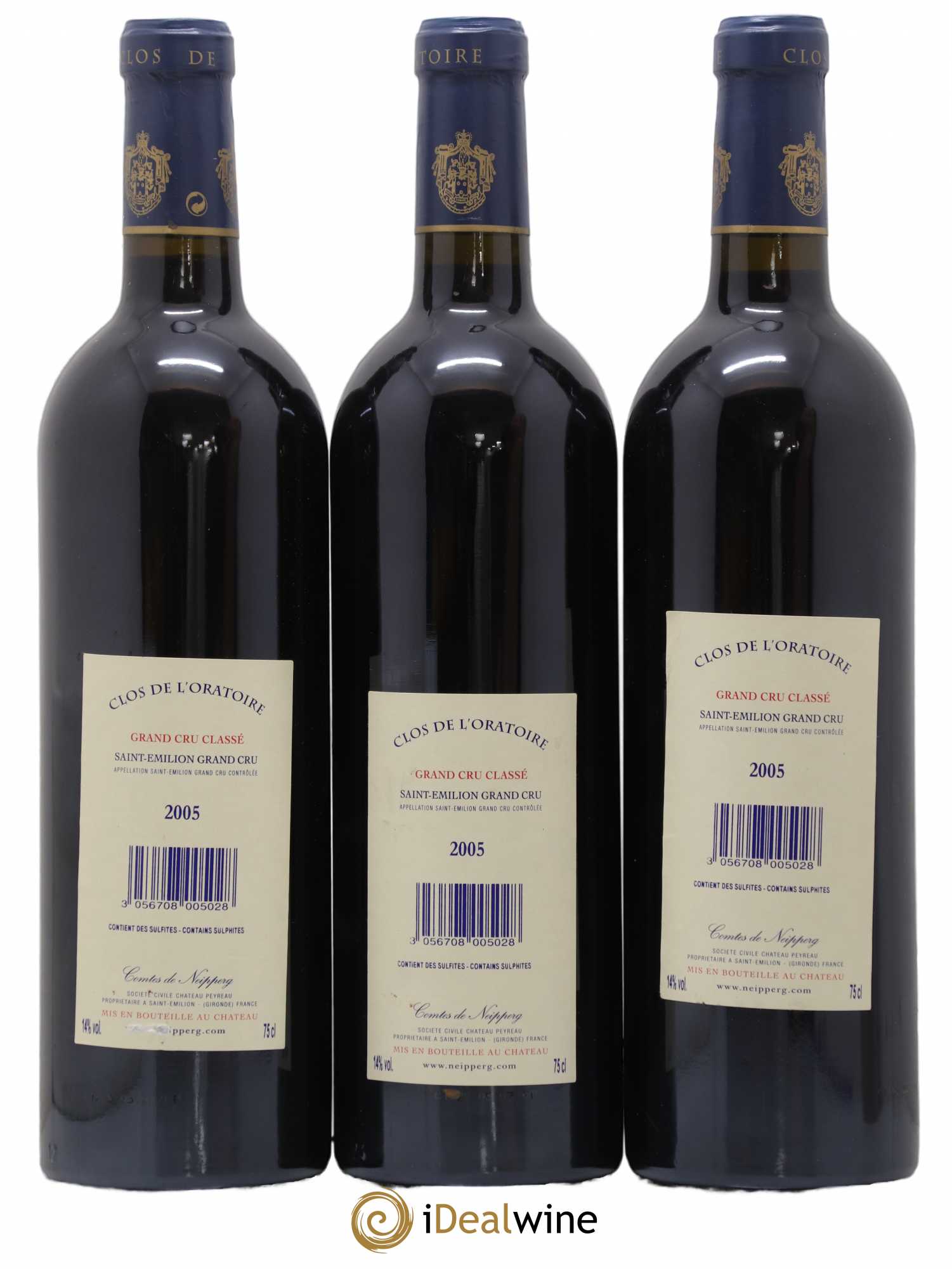 Clos de l'Oratoire Grand Cru Classé 2005 - Lot de 3 bouteilles - 1